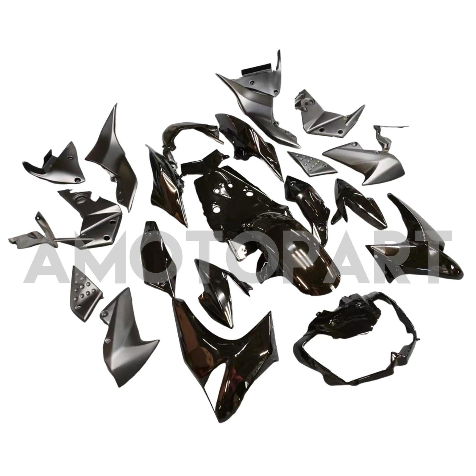 Amotopart 2007-2009 Kawasaki Z1000 Black Fairing Kit