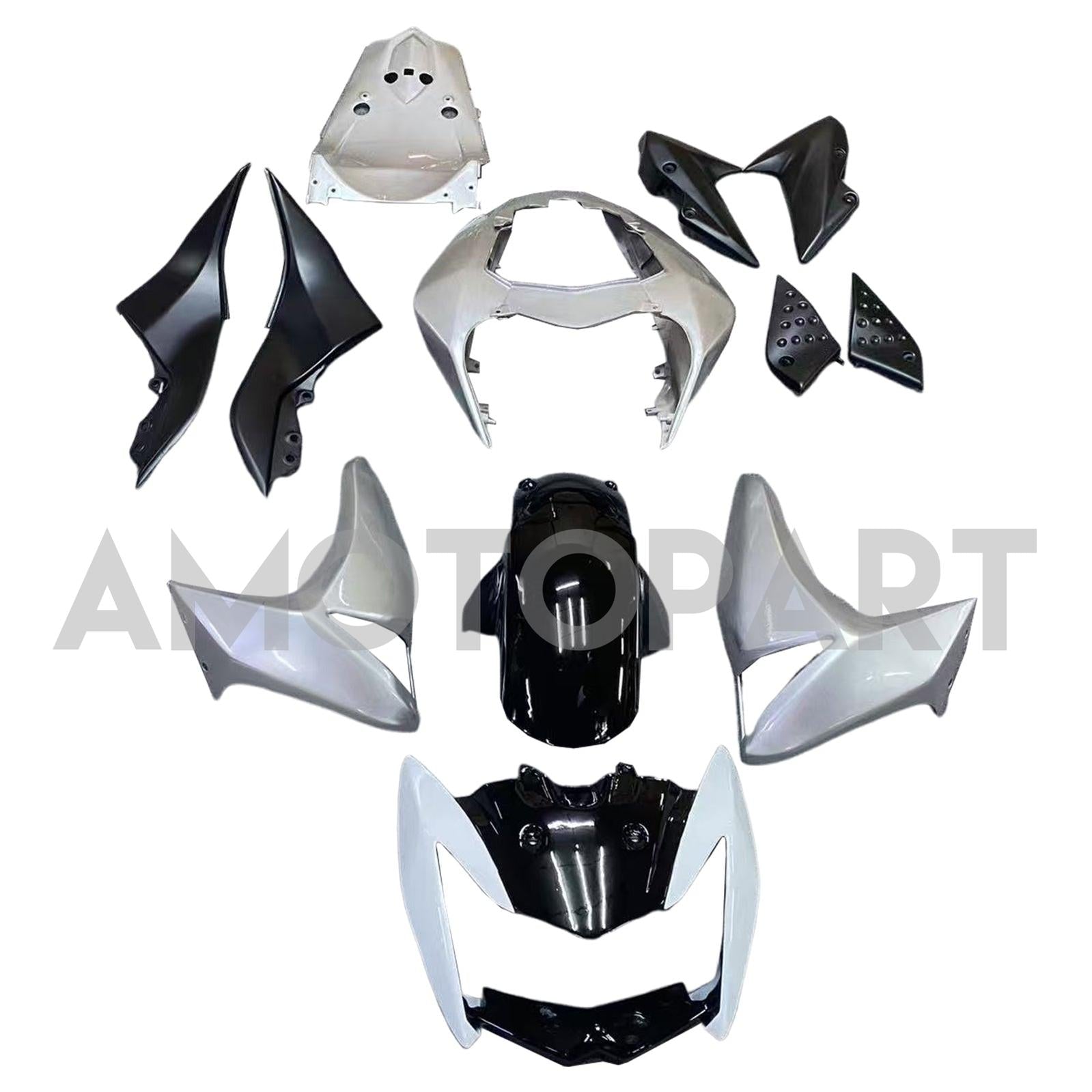 Amotopart 2007-2009 Kawasaki Z1000 Sliver&Grey Fairing Kit