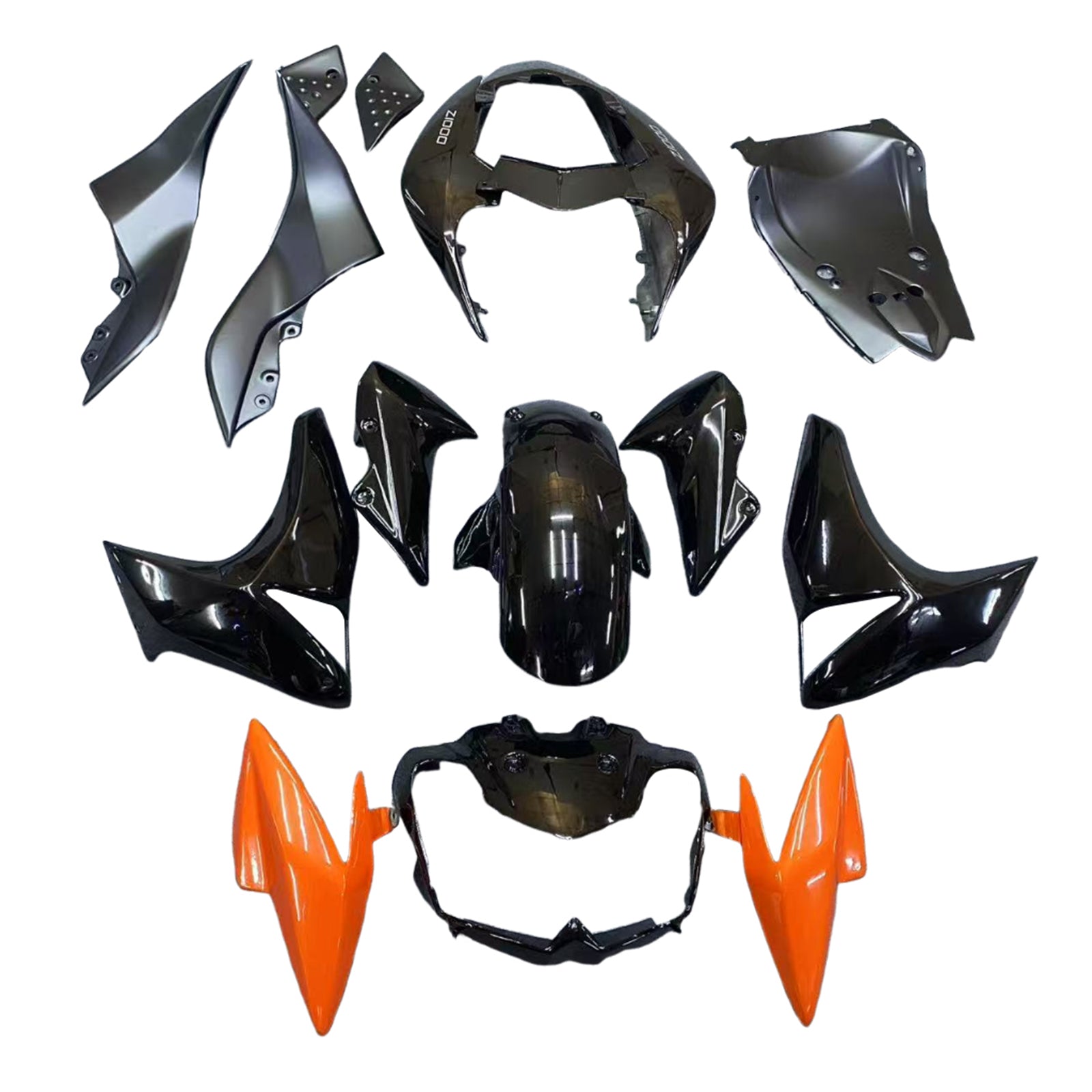 Amotopart 2007-2009 Kawasaki Z1000 Black Orange Fairing Kit
