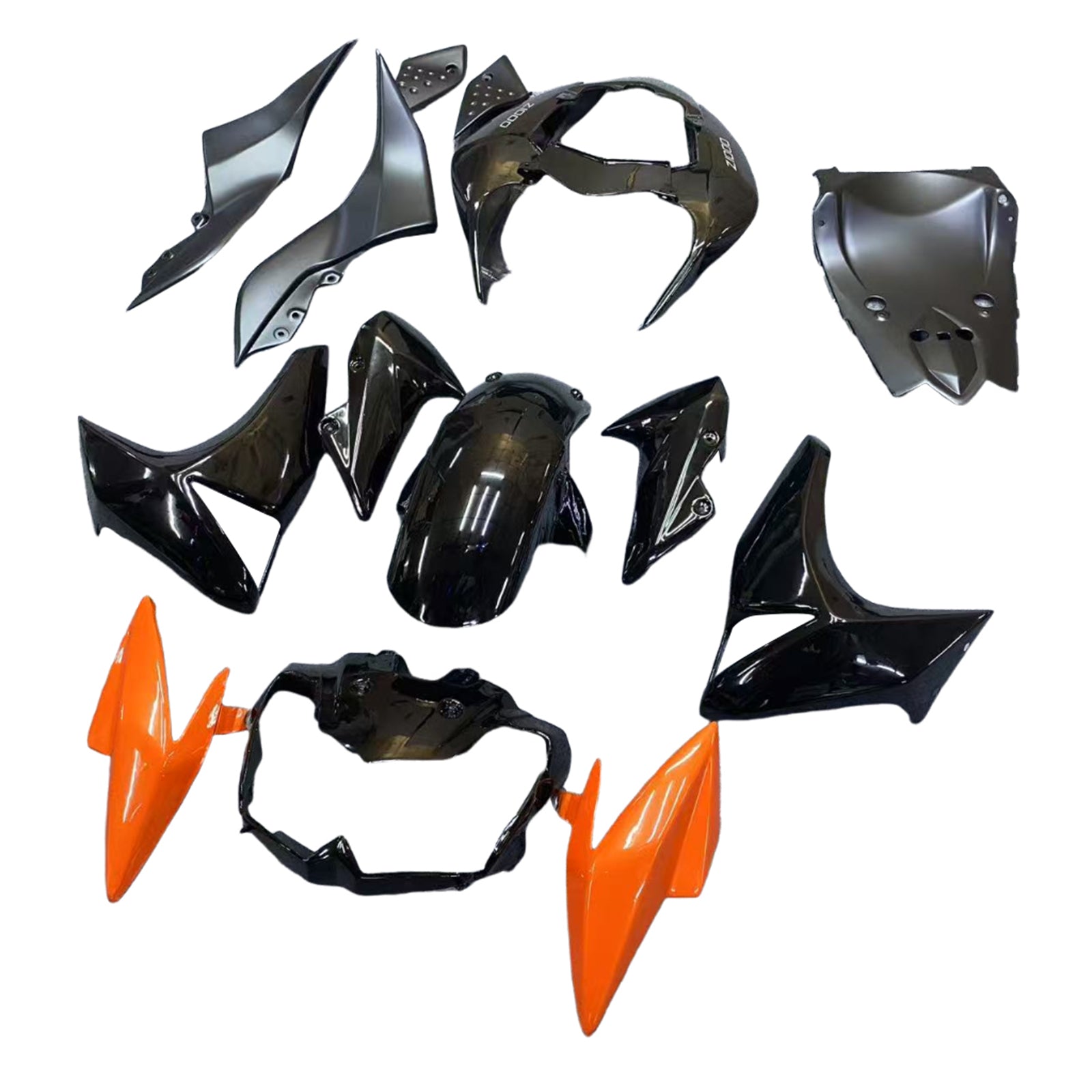 Amotopart 2007-2009 Kawasaki Z1000 Black Orange Fairing Kit