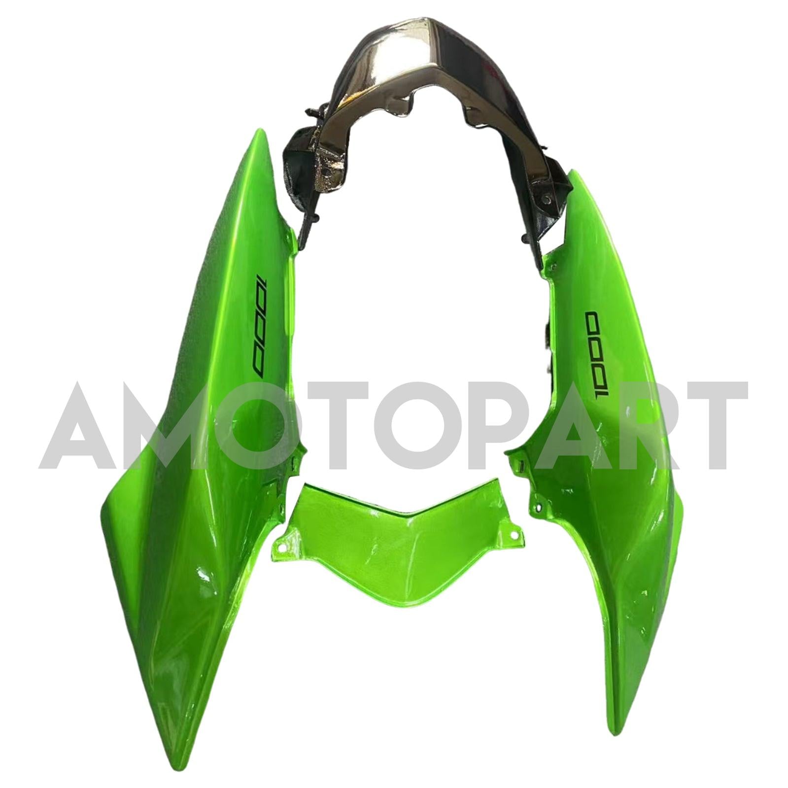 Amotopart 2007-2009 Kawasaki Z1000 Glossy Black Green Fairing Kit