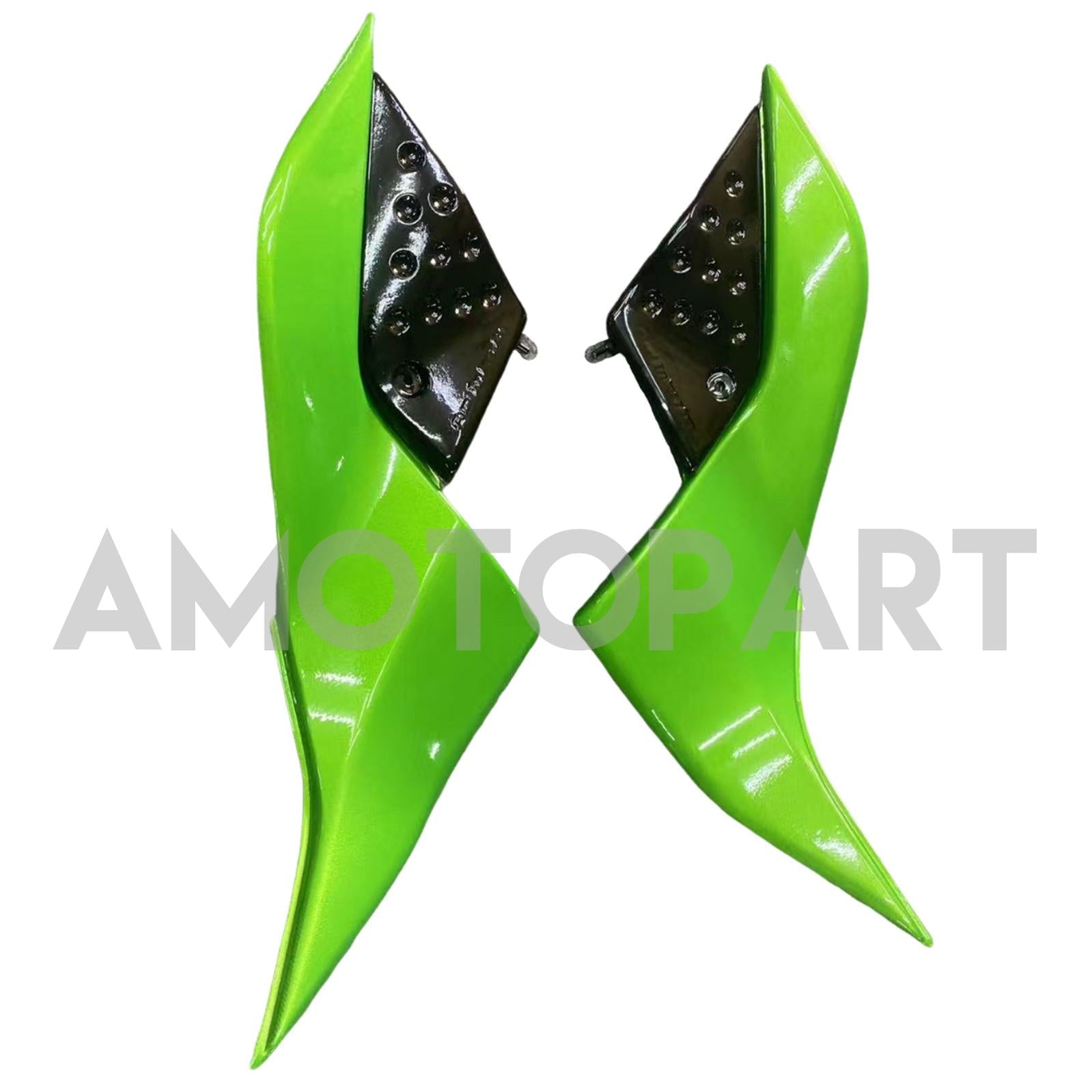 Amotopart 2007-2009 Kawasaki Z1000 Glossy Black Green Fairing Kit