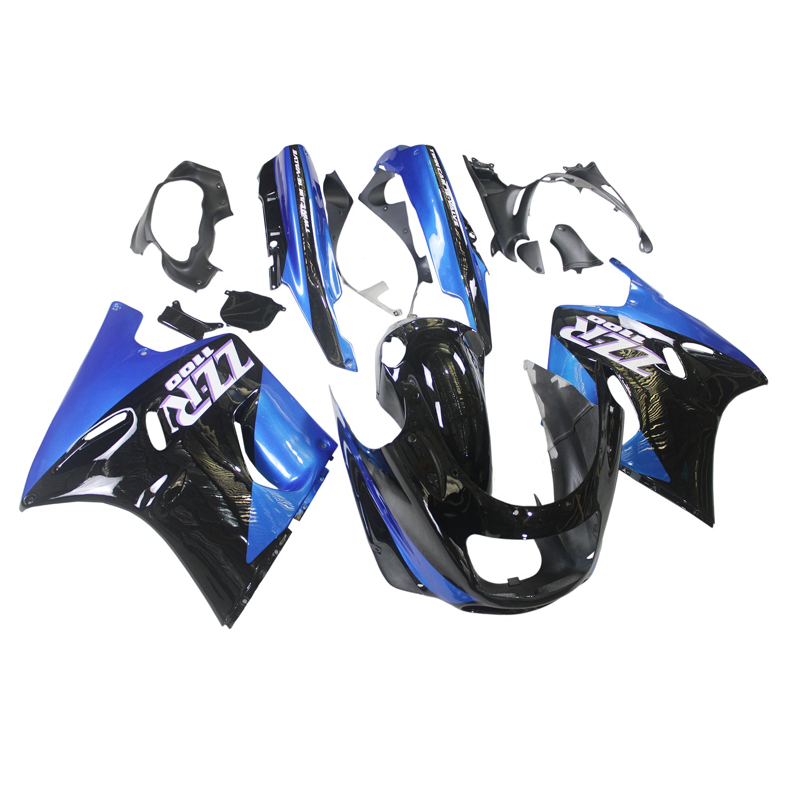 Amotopart 1993-2003 Kawasaki ZZR1100 Blue&Black Style3 Fairing Kit