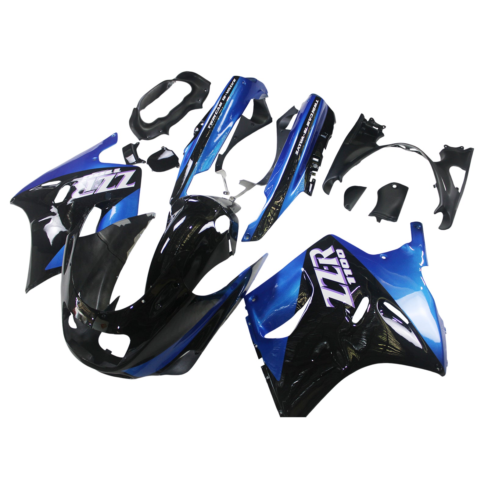 Amotopart 1993-2003 Kawasaki ZZR1100 Blue&amp;Black Style3 Verkleidungsset