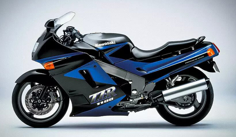 Amotopart 1993-2003 Kawasaki ZZR1100 Kit de carenado azul y negro Style3