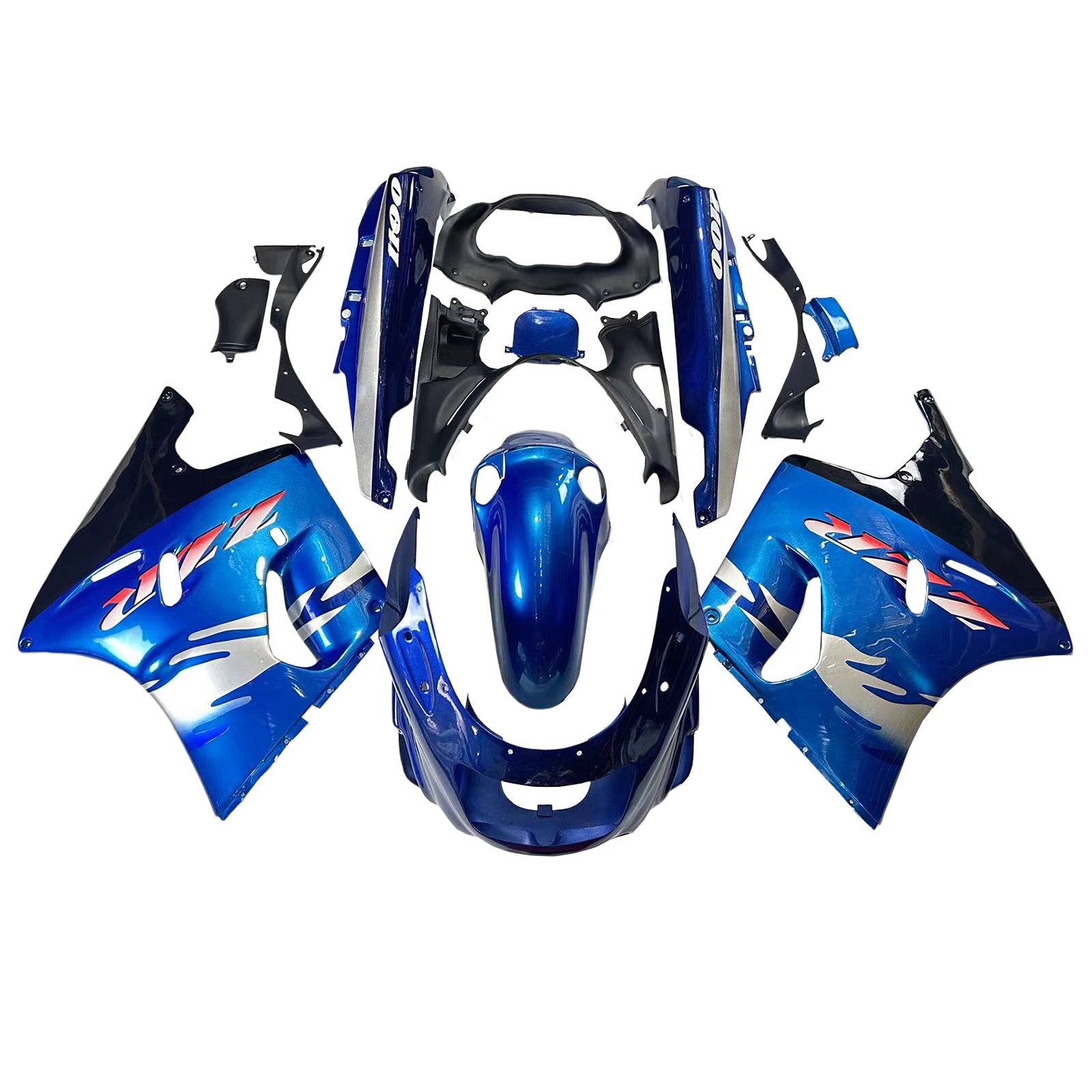 Amotopart 1993-2003 ZZR1100 Kawasaki Gloss Blue Fairing Kit