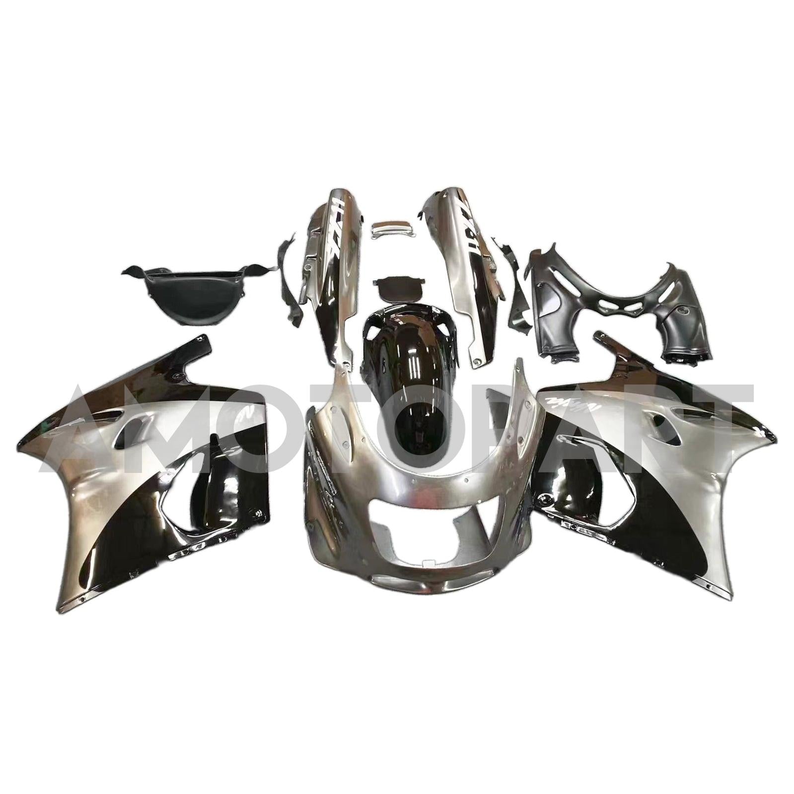 Amotopart 1993-2003 ZZR1100 Kawasaki Grey&Black Fairing Kit