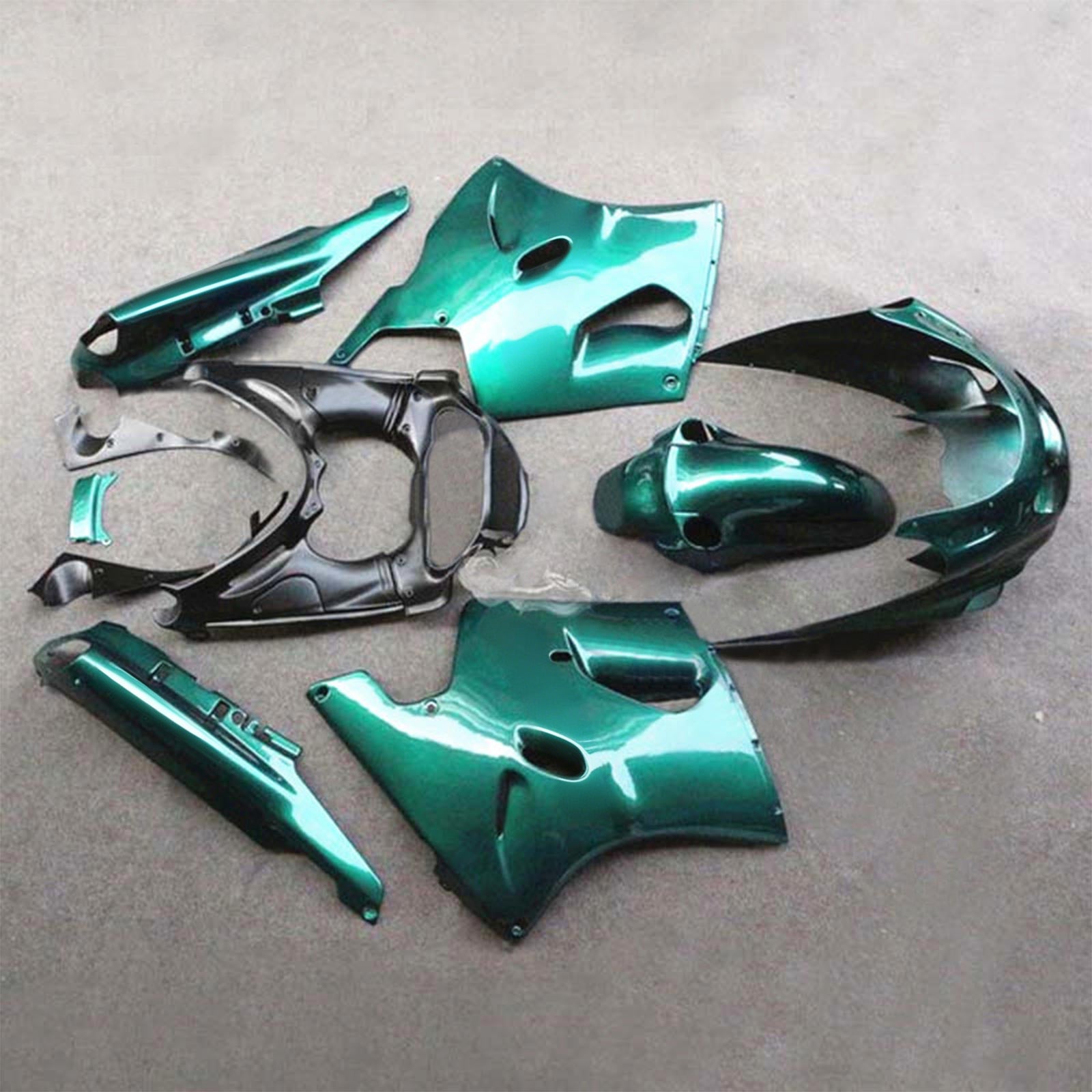 Amotopart 1993-2003 ZZR1100 Kawasaki Gloss Green Fairing Kit