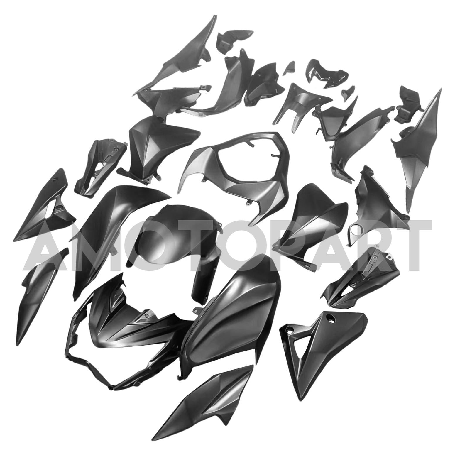 Amotopart 2013-2018 Kawasaki Z800 Matte Black Fairing Kit