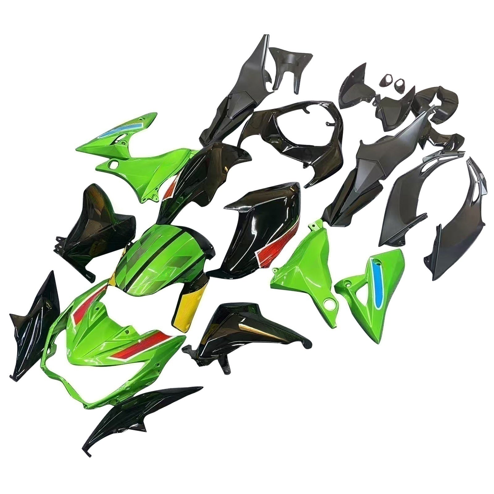 Amotopart 2013-2018 Kawasaki Z800 Green&Black Style3 Fairing Kit