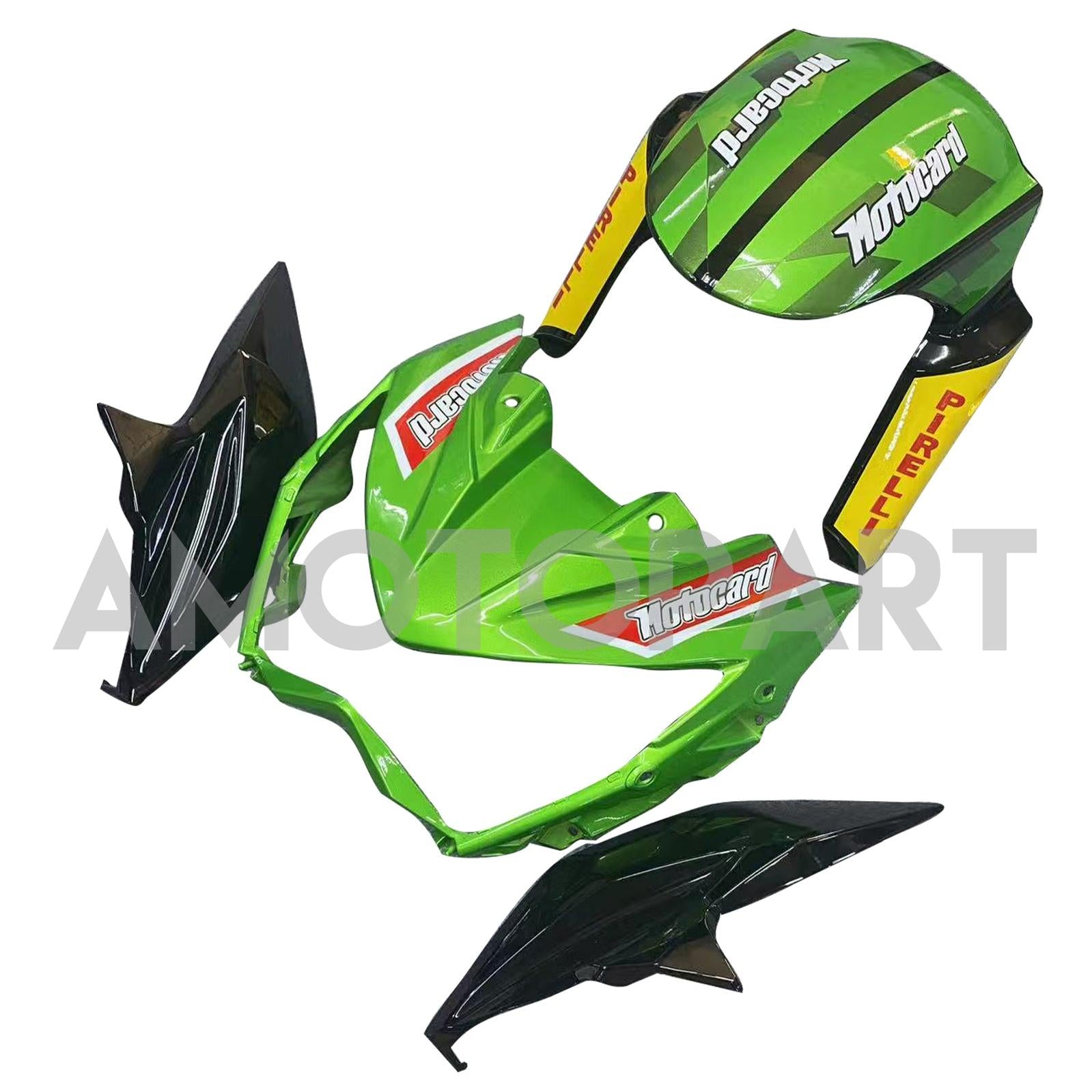 Amotopart 2013-2018 Kawasaki Z800 Green&Black Style3 Fairing Kit