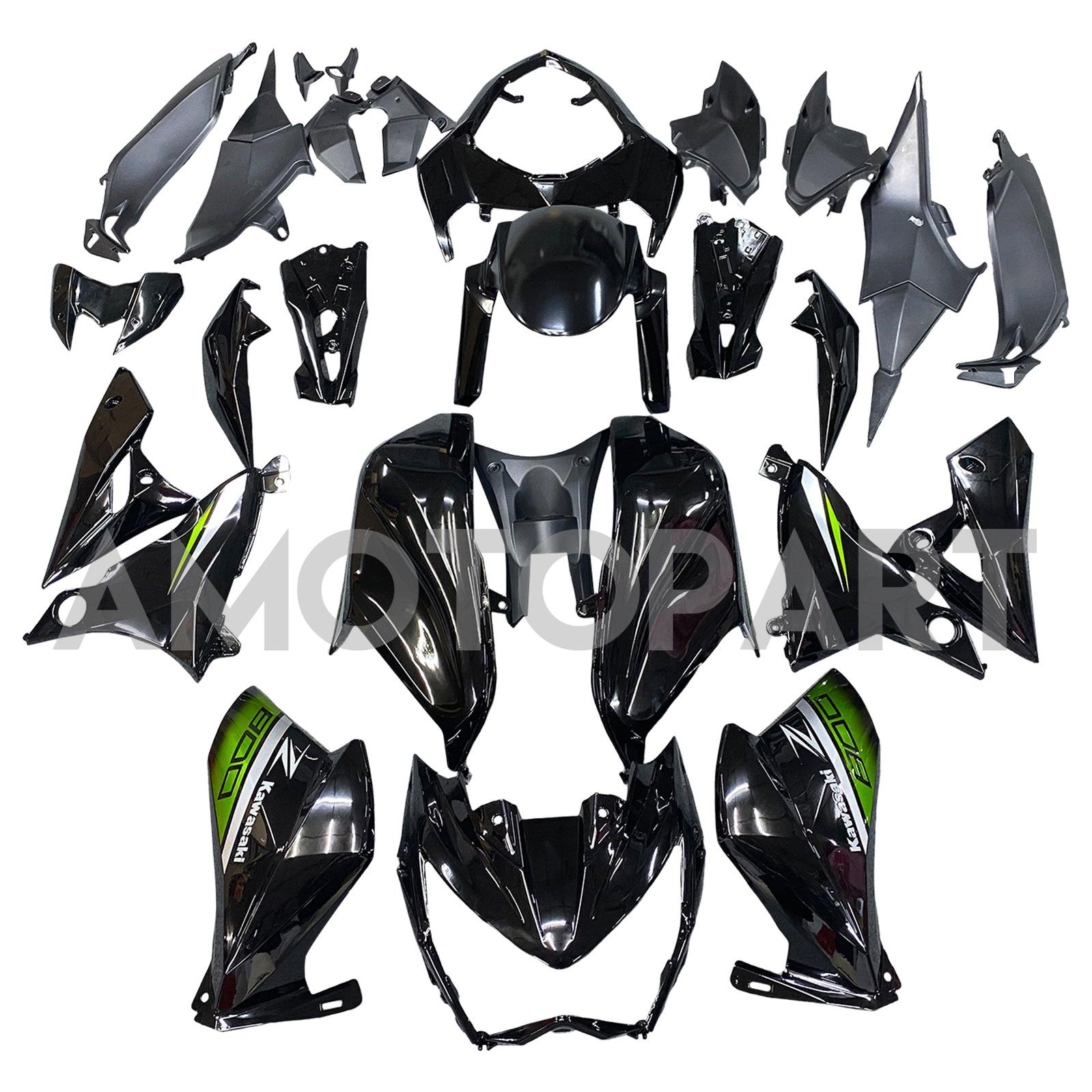 Amotopart 2013-2018 Kawasaki Z800 Green&Matte Black Fairing Kit