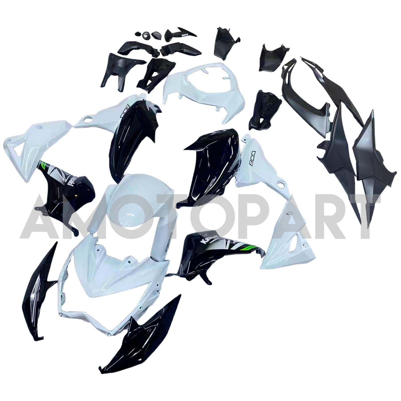 Amotopart 2013-2018 Kawasaki Z800 White Black Fairing Kit
