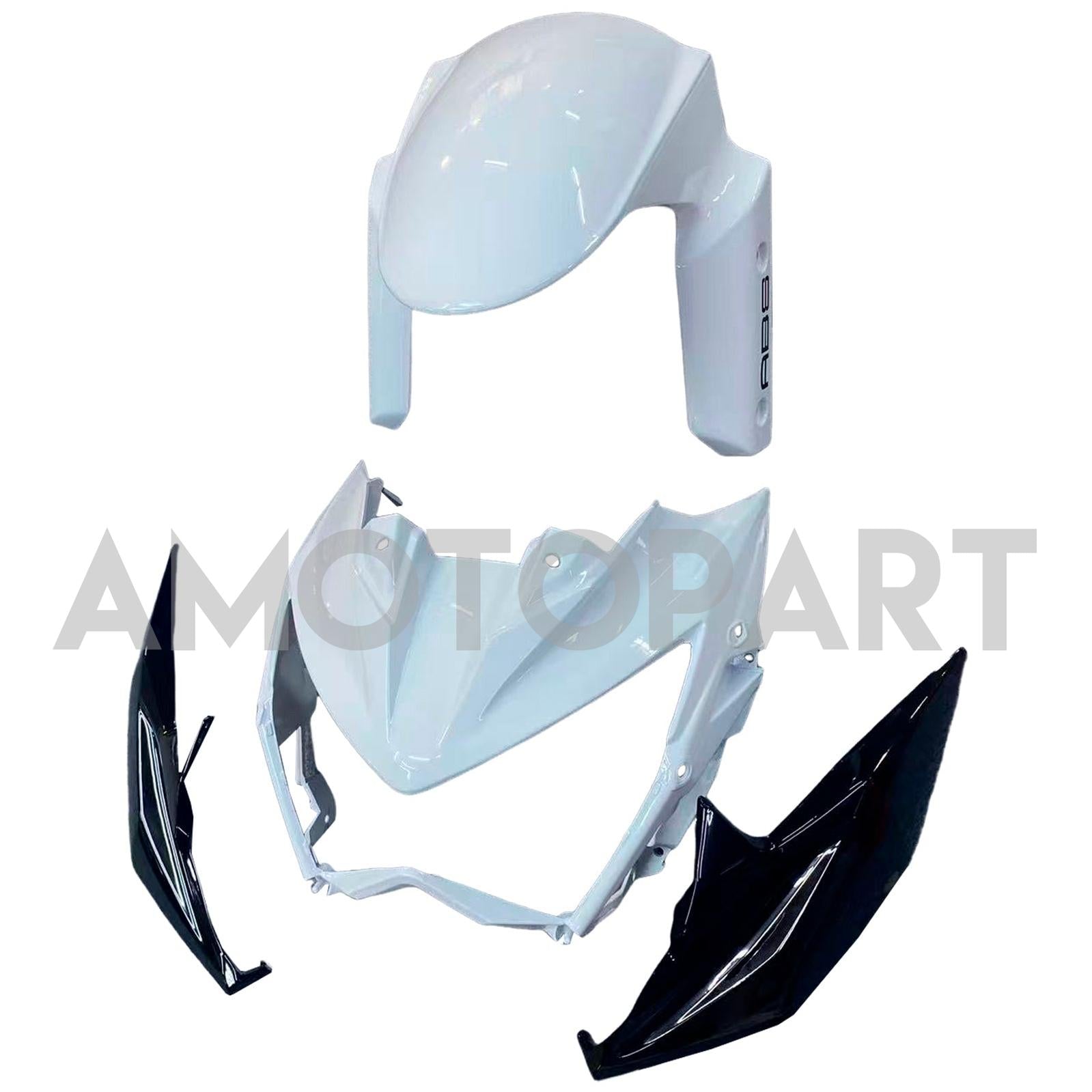 Amotopart 2013-2018 Kawasaki Z800 White Black Fairing Kit