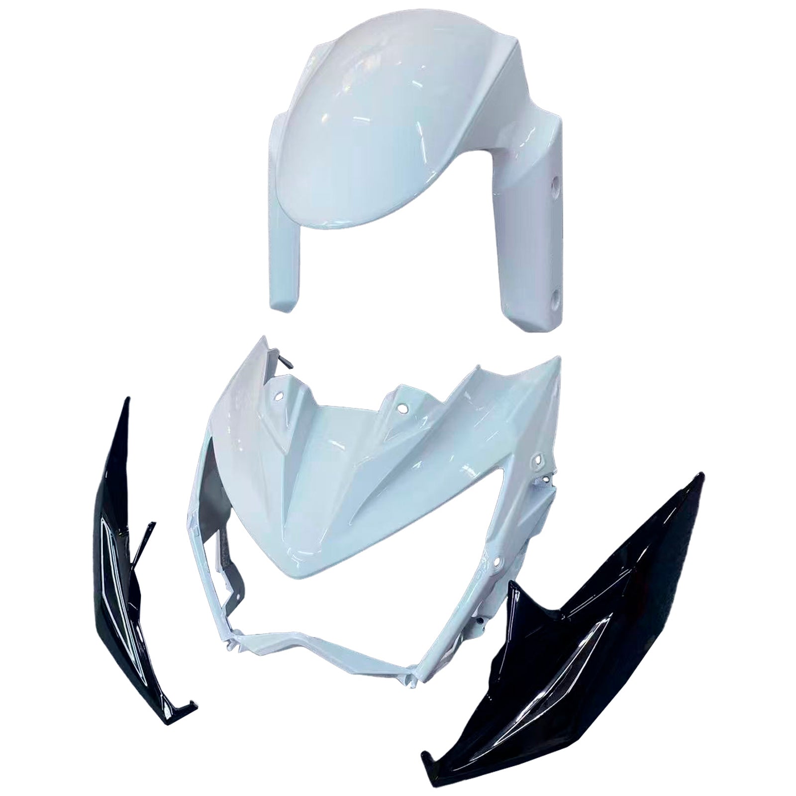 Amotopart 2013–2018 Kawasaki Z800 Weiß Schwarz Verkleidungsset