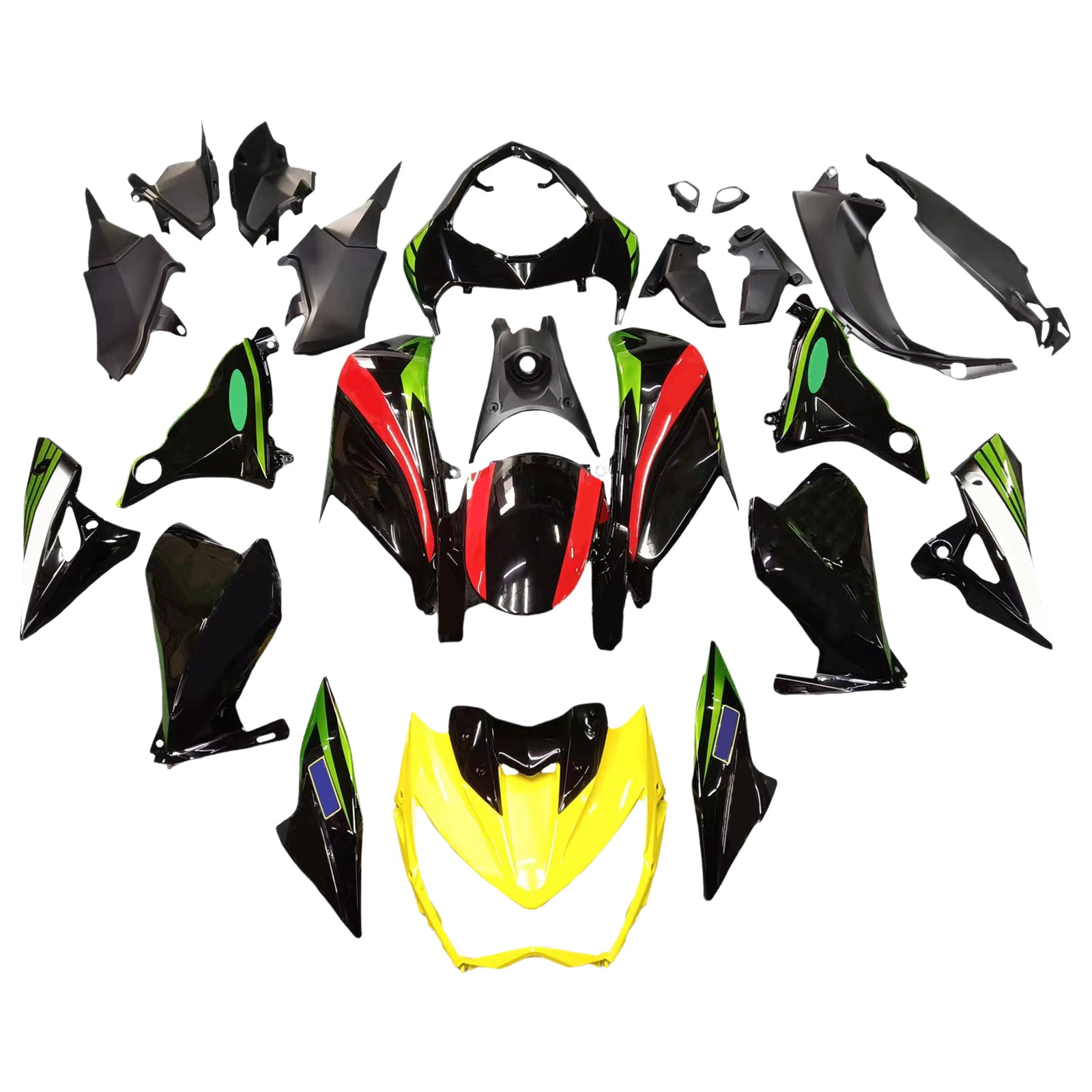 Amotopart 2013-2018 Kawasaki Z800 Green&Black Style1 Fairing Kit