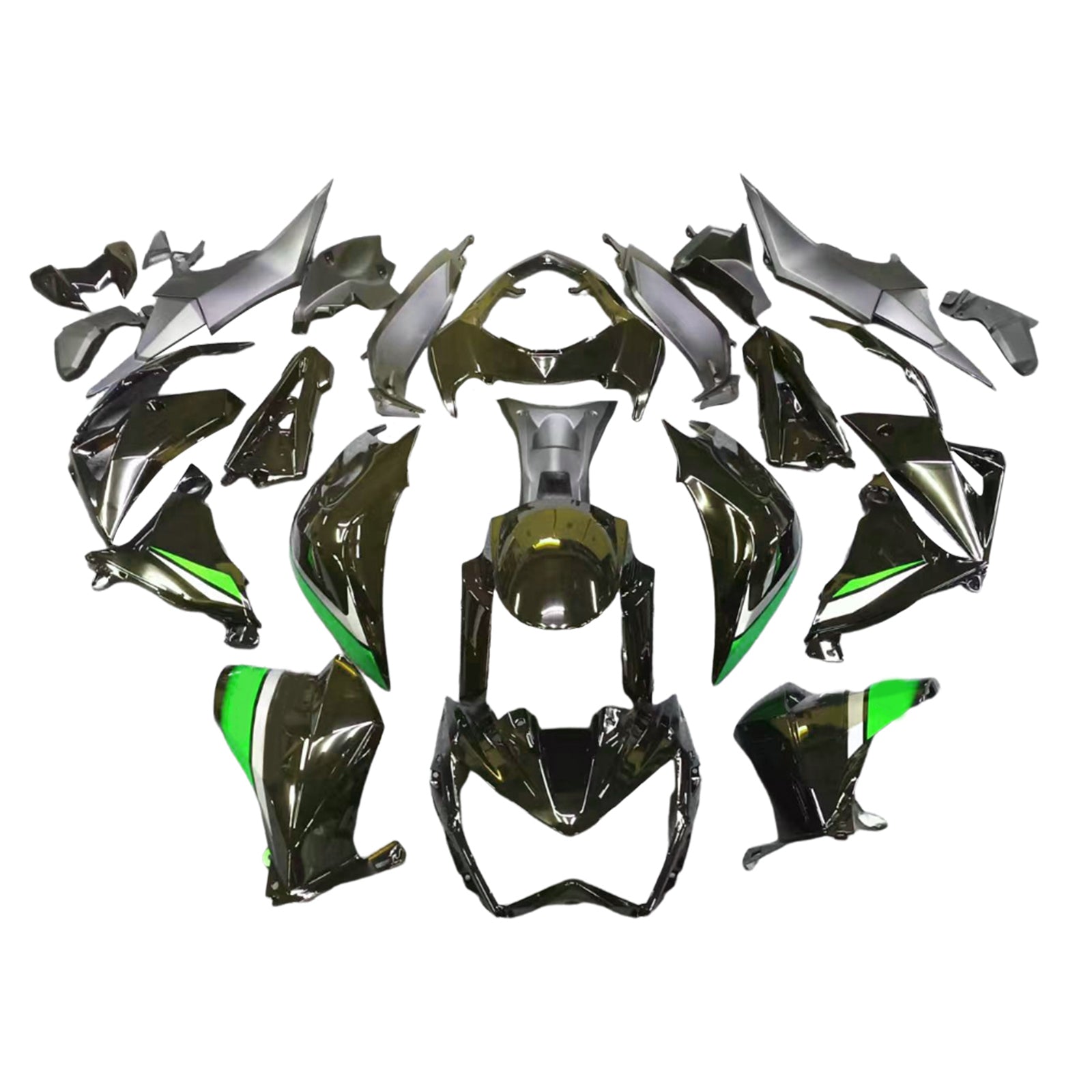 Amotopart 2013-2018 Kawasaki Z800 Green & Black Fairing Kit