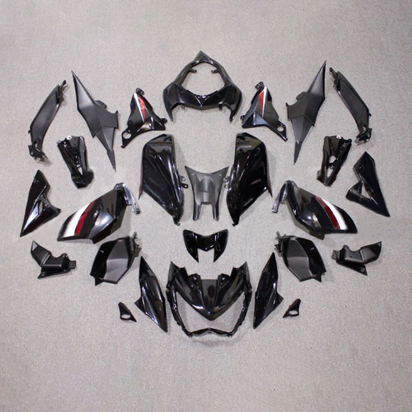 Amotopart 2013-2018 Kawasaki Z800 Black&Red Accent Fairing Kit