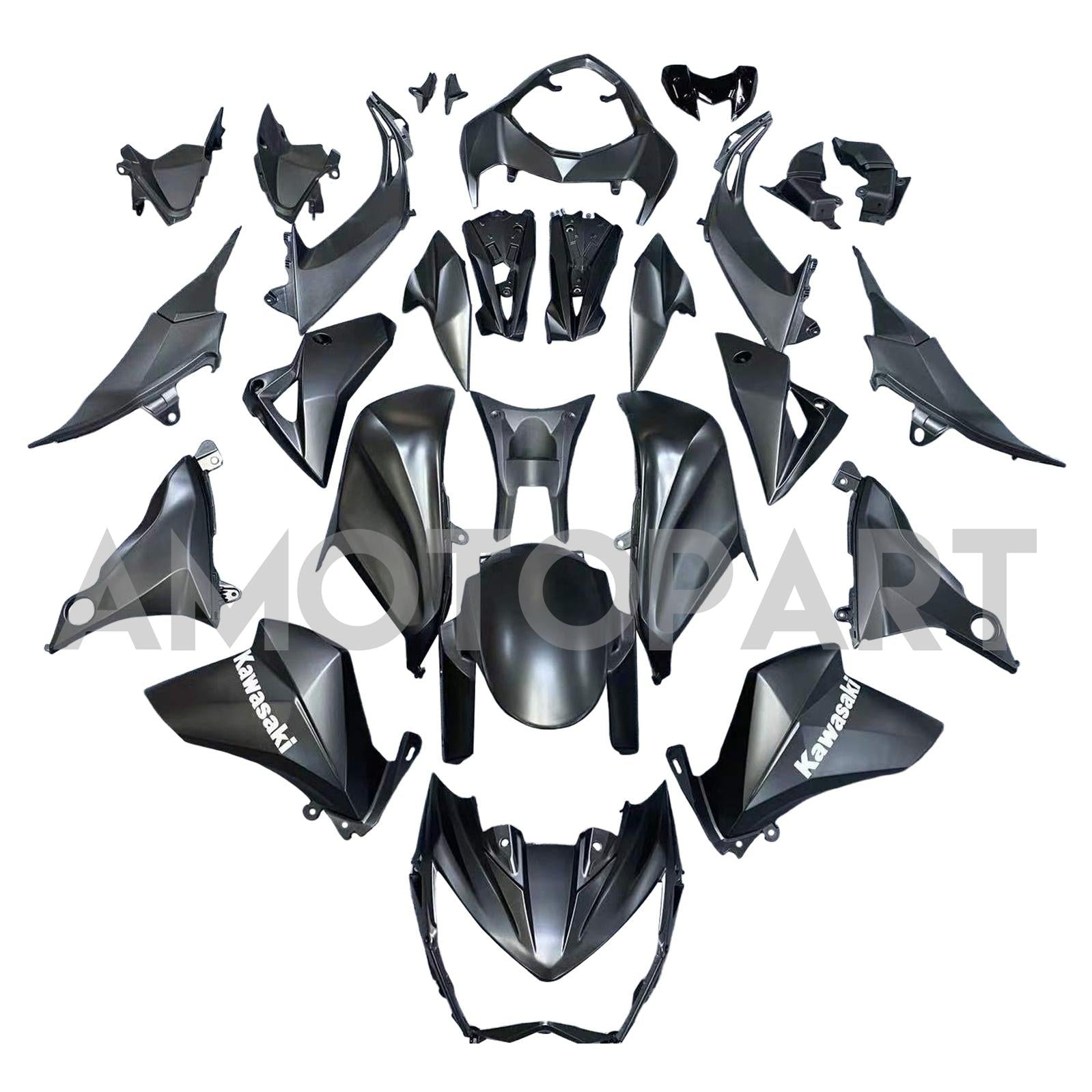 Amotopart 2013-2018 Kawasaki Z800 Matte Black Style2 Fairing Kit