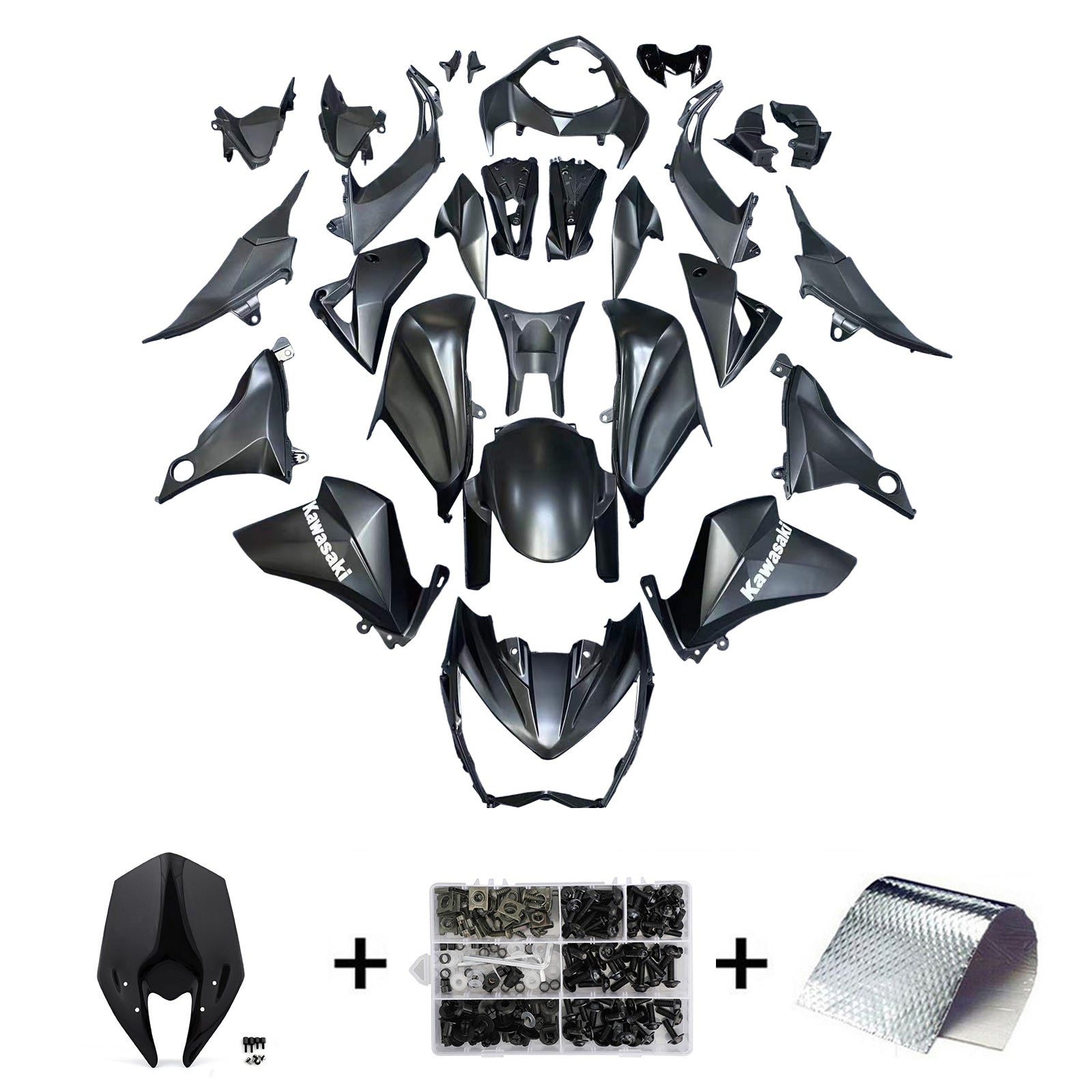 Amotopart 2013-2018 Kawasaki Z800 Matte Black Style2 Fairing Kit