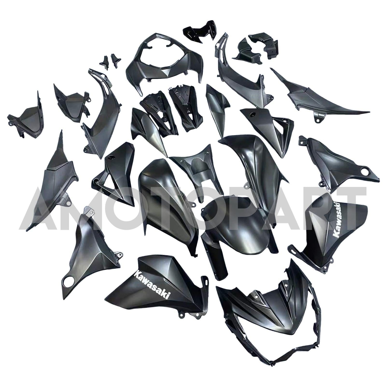 Amotopart 2013-2018 Kawasaki Z800 Matte Black Style2 Fairing Kit