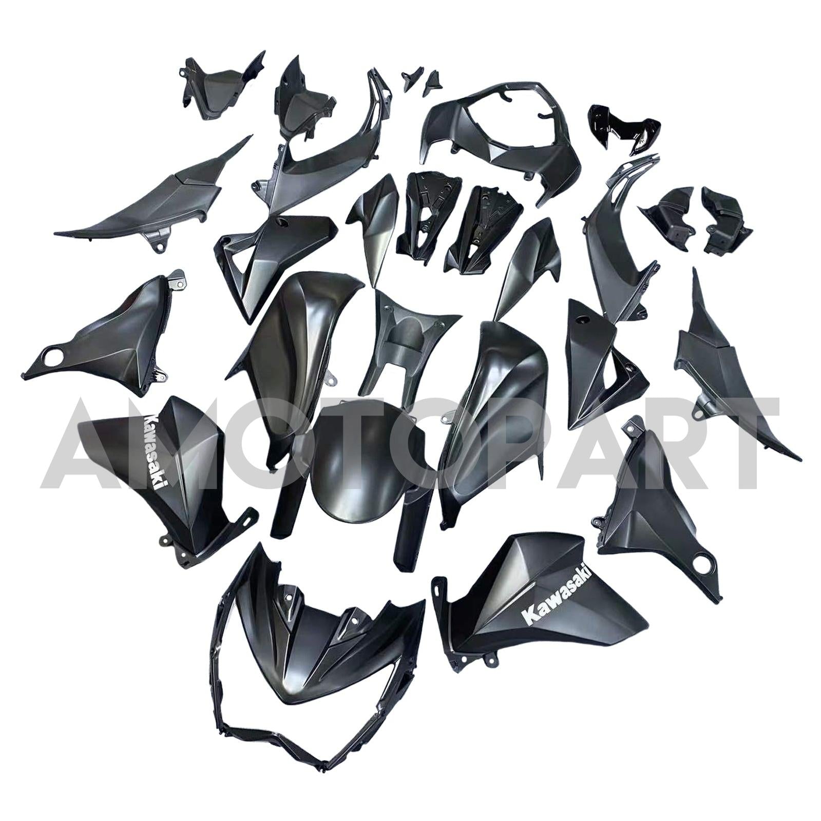 Amotopart 2013-2018 Kawasaki Z800 Matte Black Style2 Fairing Kit