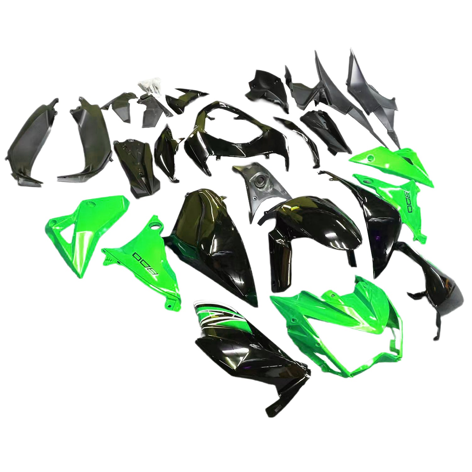 Amotopart 2013-2018 Kawasaki Z800 Black&Green Fairing Kit