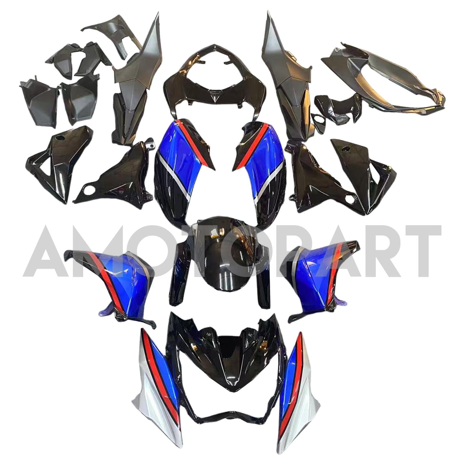 Amotopart 2013-2018 Kawasaki Z800 Blue Black Fairing Kit
