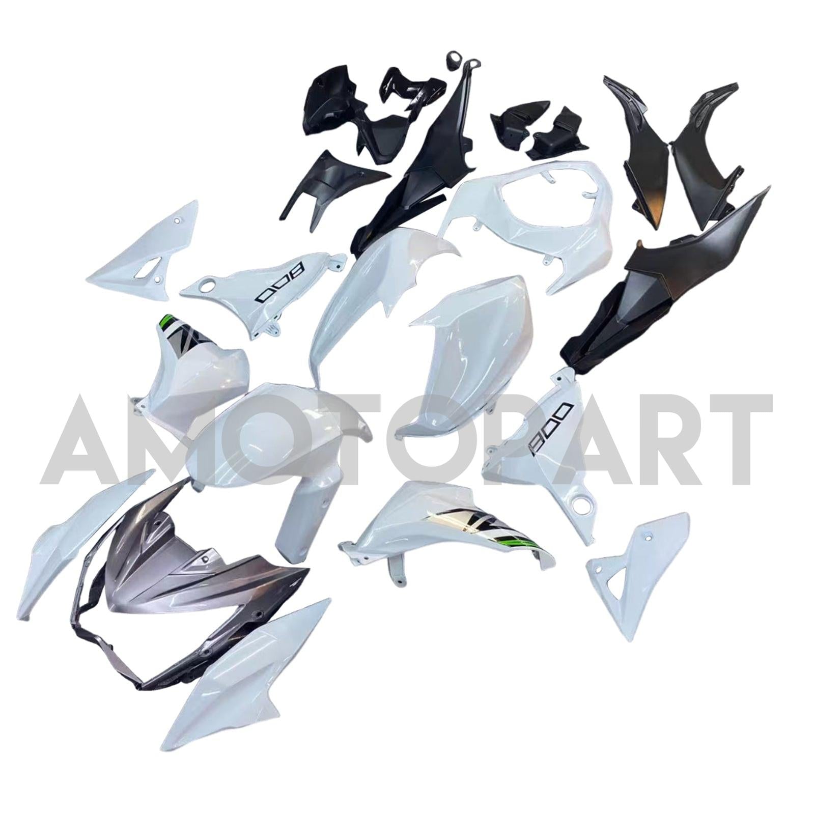 Amotopart 2013-2018 Kawasaki Z800 White Black Fairing Kit