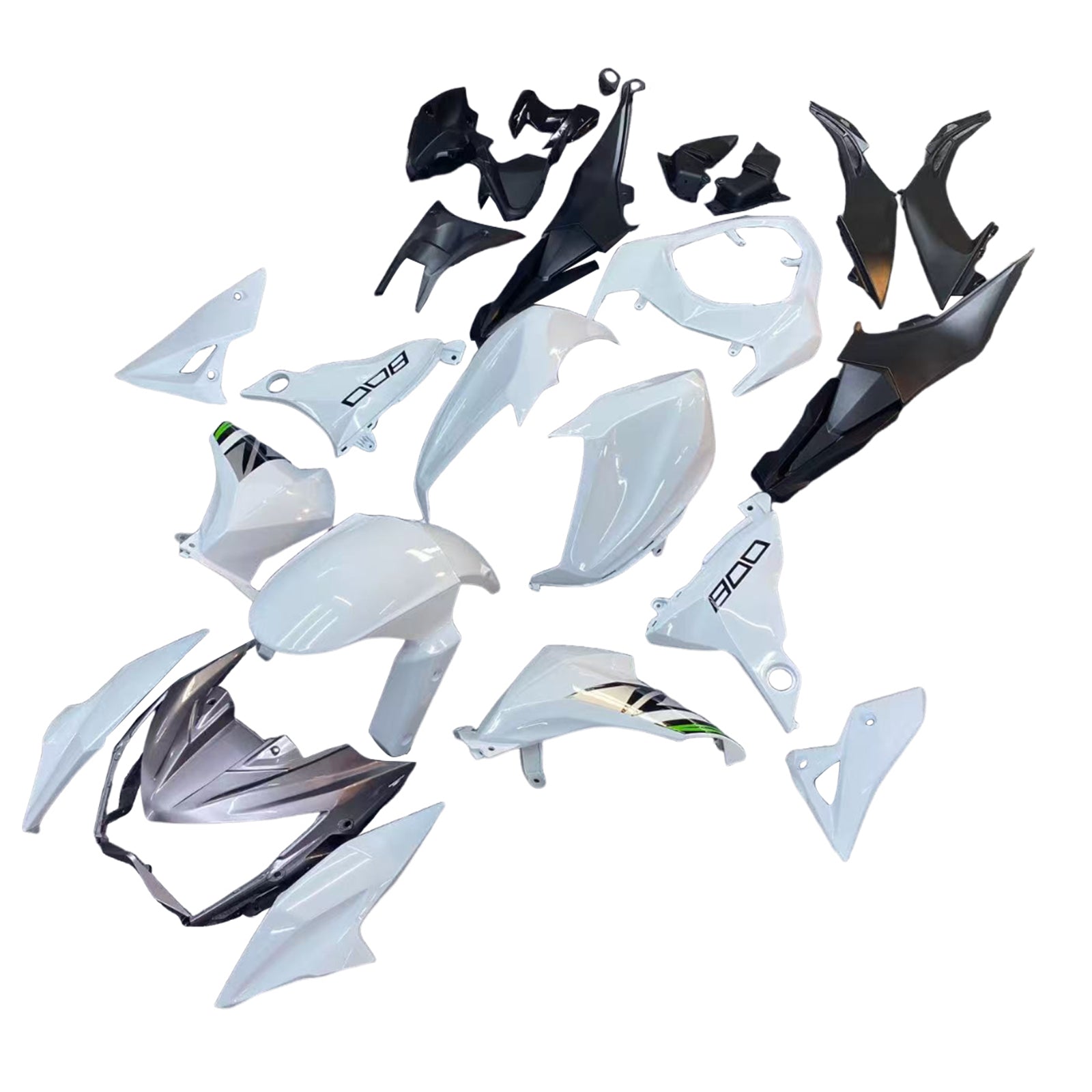 Amotopart 2013-2018 Kawasaki Z800 White Black Fairing Kit
