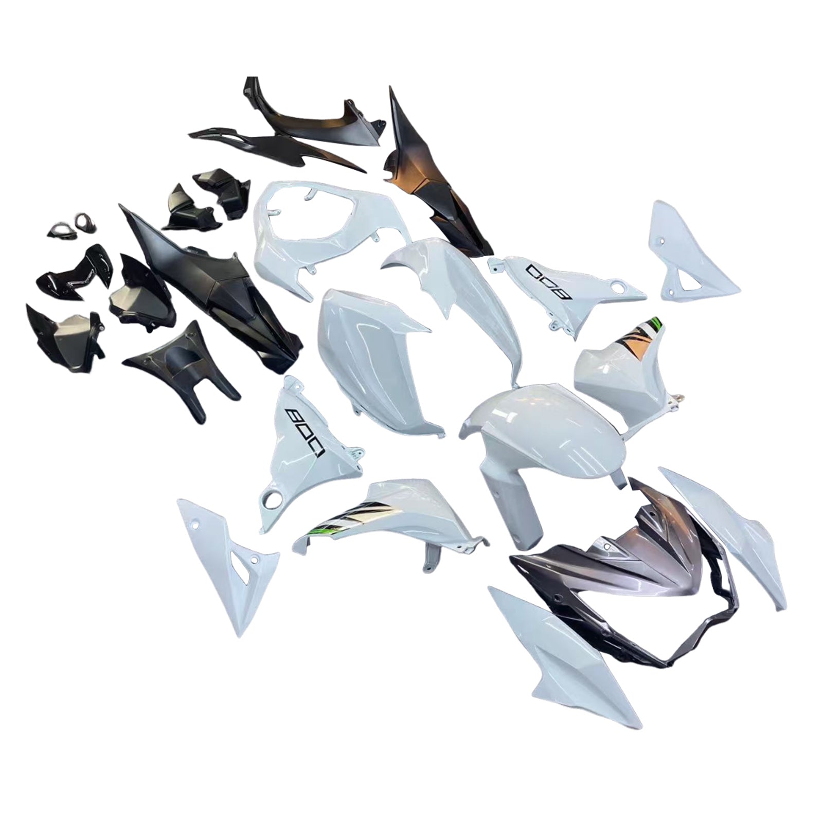 Amotopart 2013-2018 Kawasaki Z800 White Black Fairing Kit