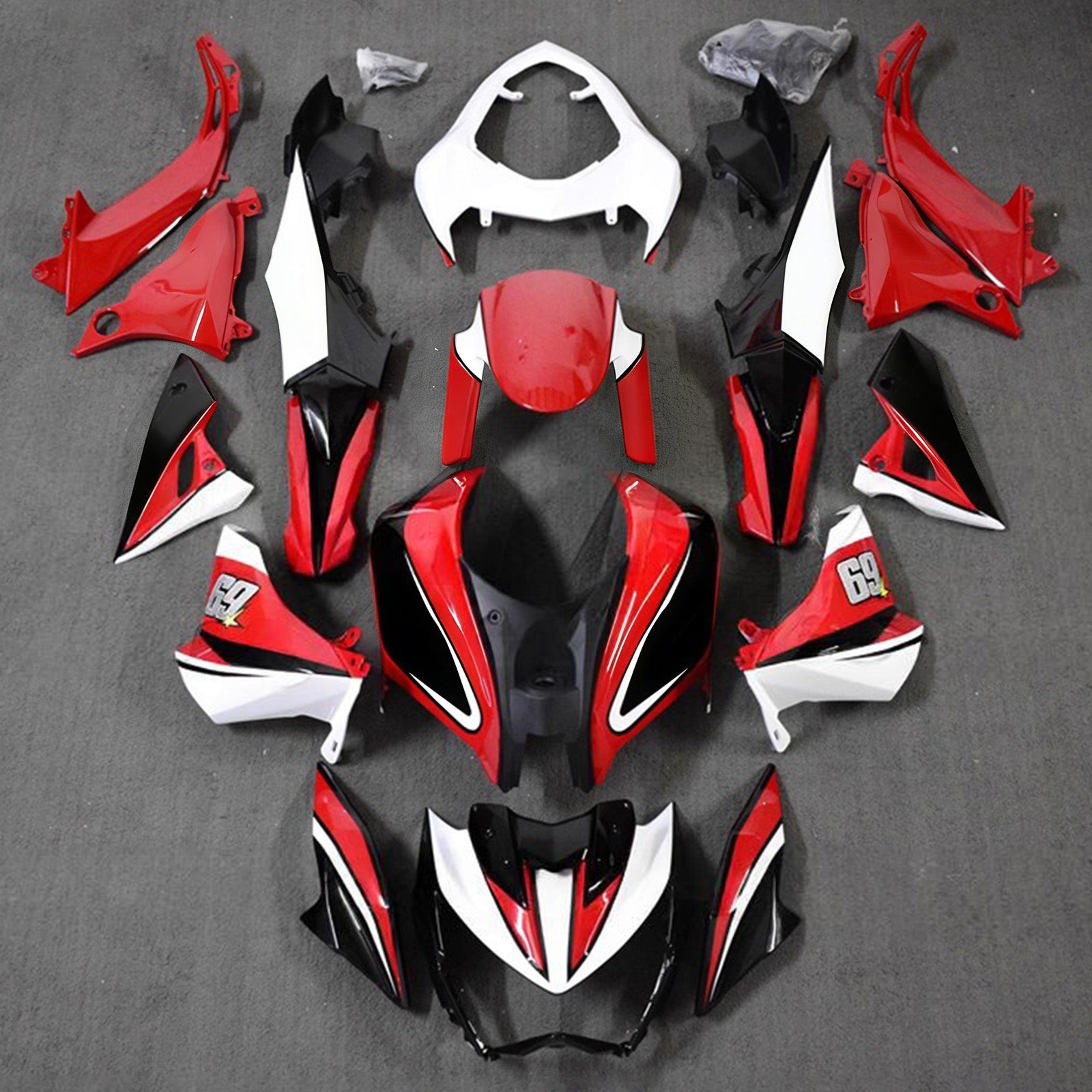 Amotopart 2013–2018 Kawasaki Z800 Rot Schwarz Weiß Verkleidungsset