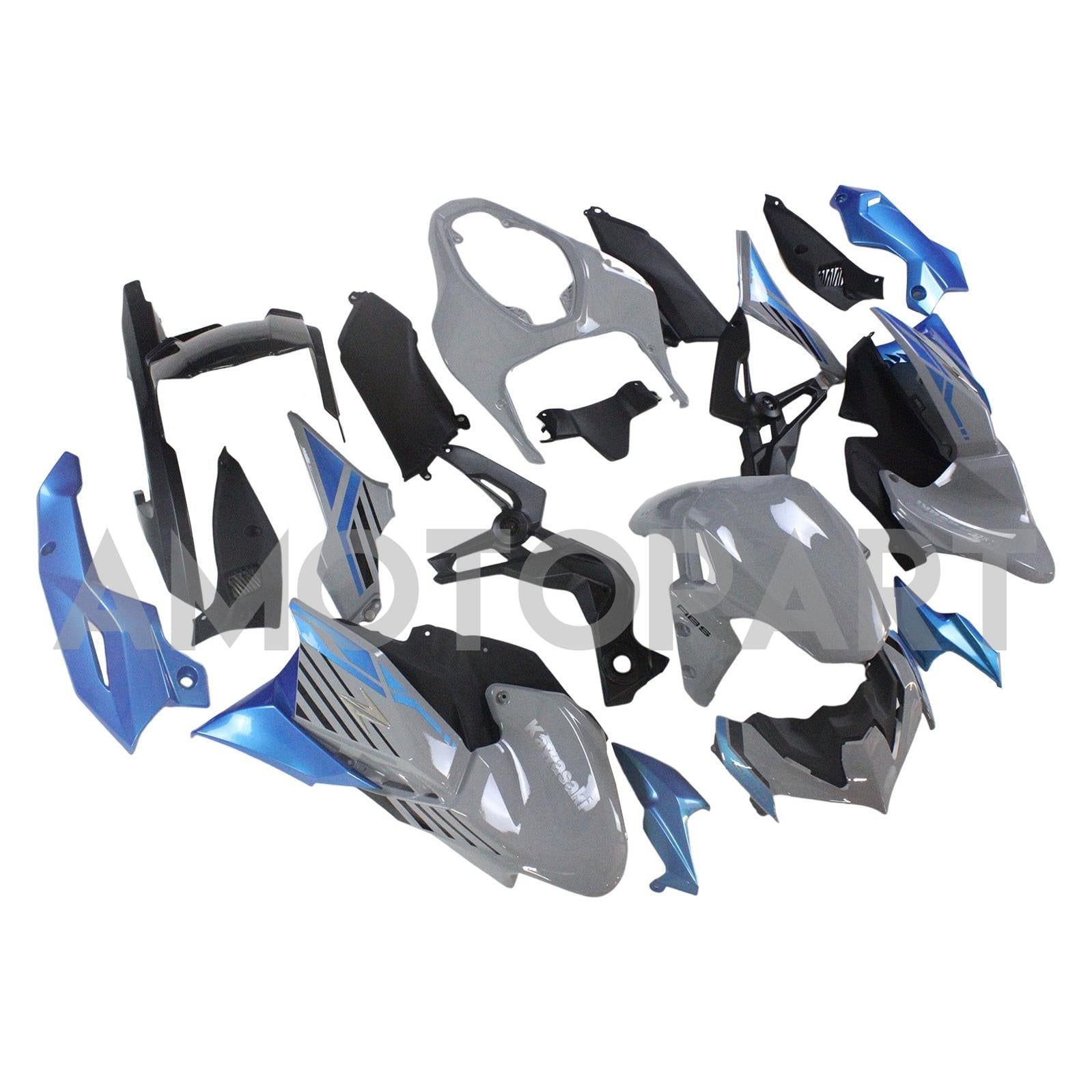 Amotopart 2020-2024 Kawasaki Z900 Blue Fairing Kit