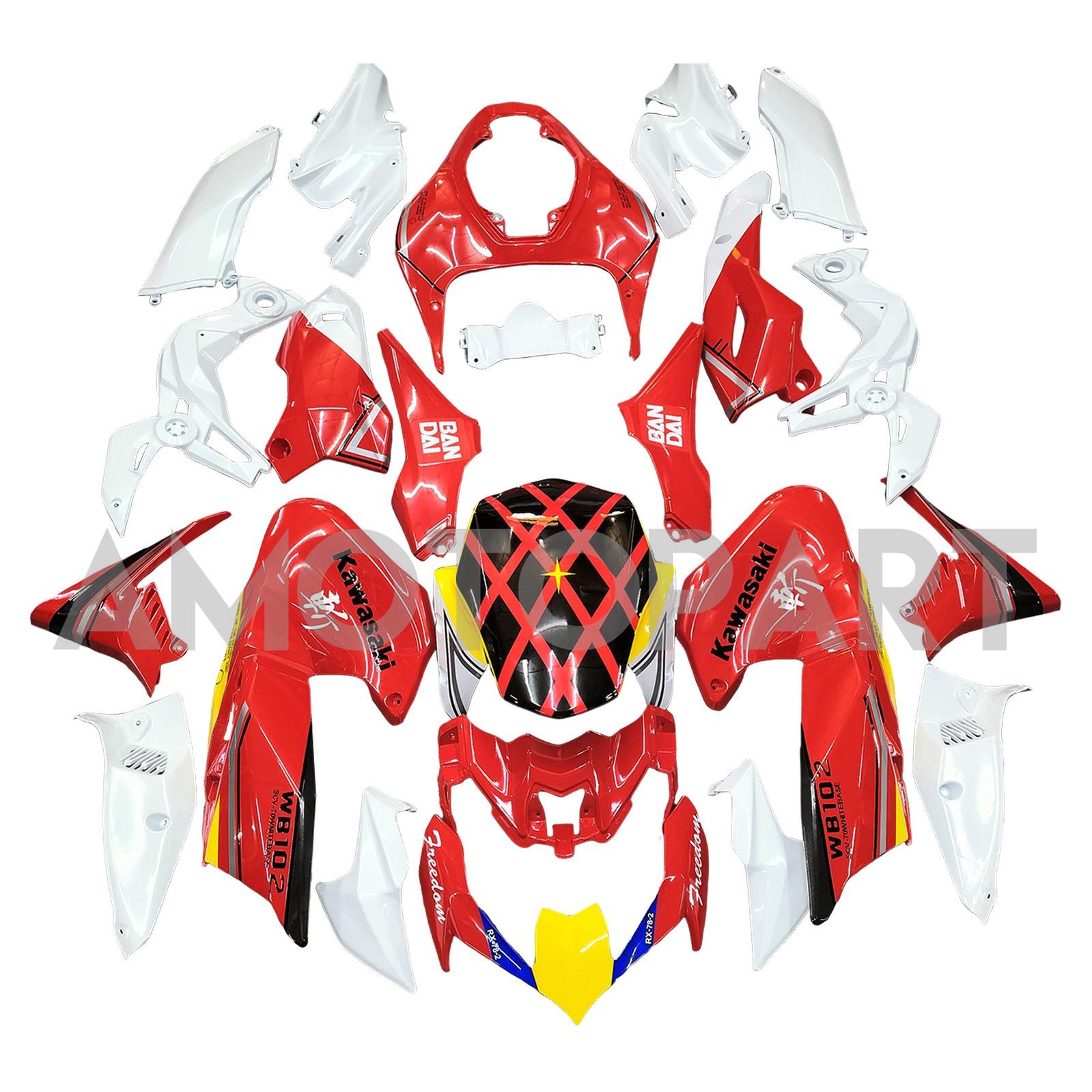 Amotopart 2020-2024 Z900 Kawasaki Red&White Fairing Kit