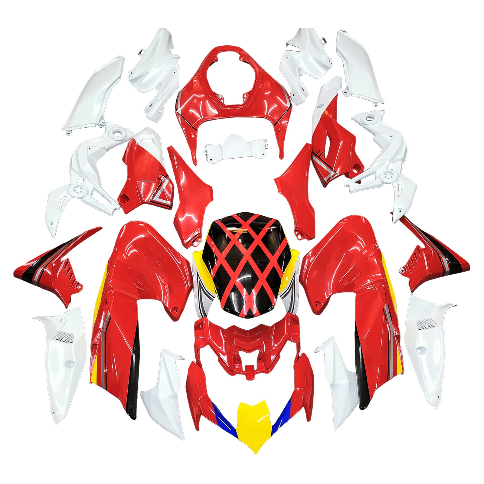 Amotopart 2020-2024 Z900 Kawasaki Red&White Fairing Kit
