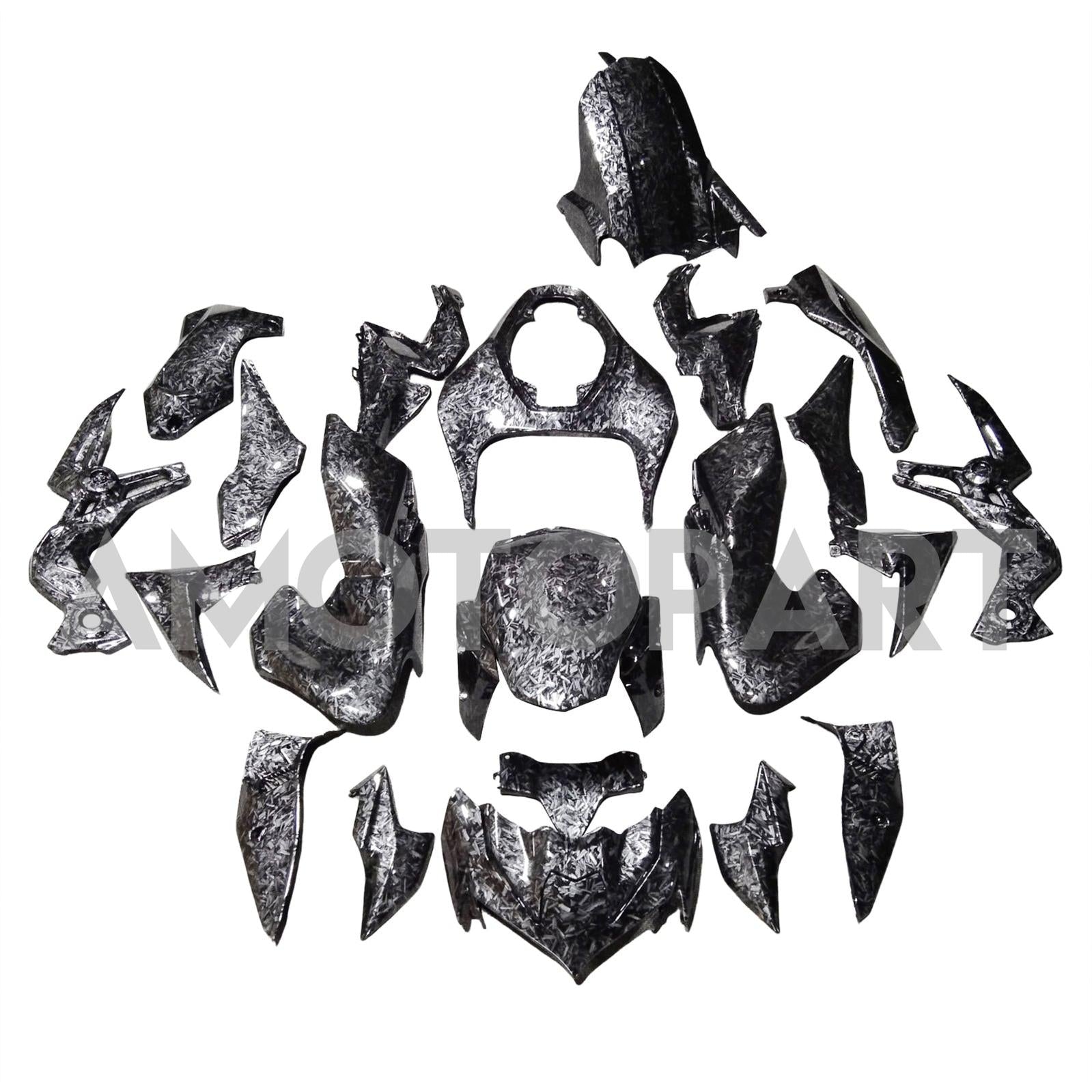 Amotopart 2020-2024 Z900 Kawasaki Marble Carbon Fiber Pattern Fairing Kit