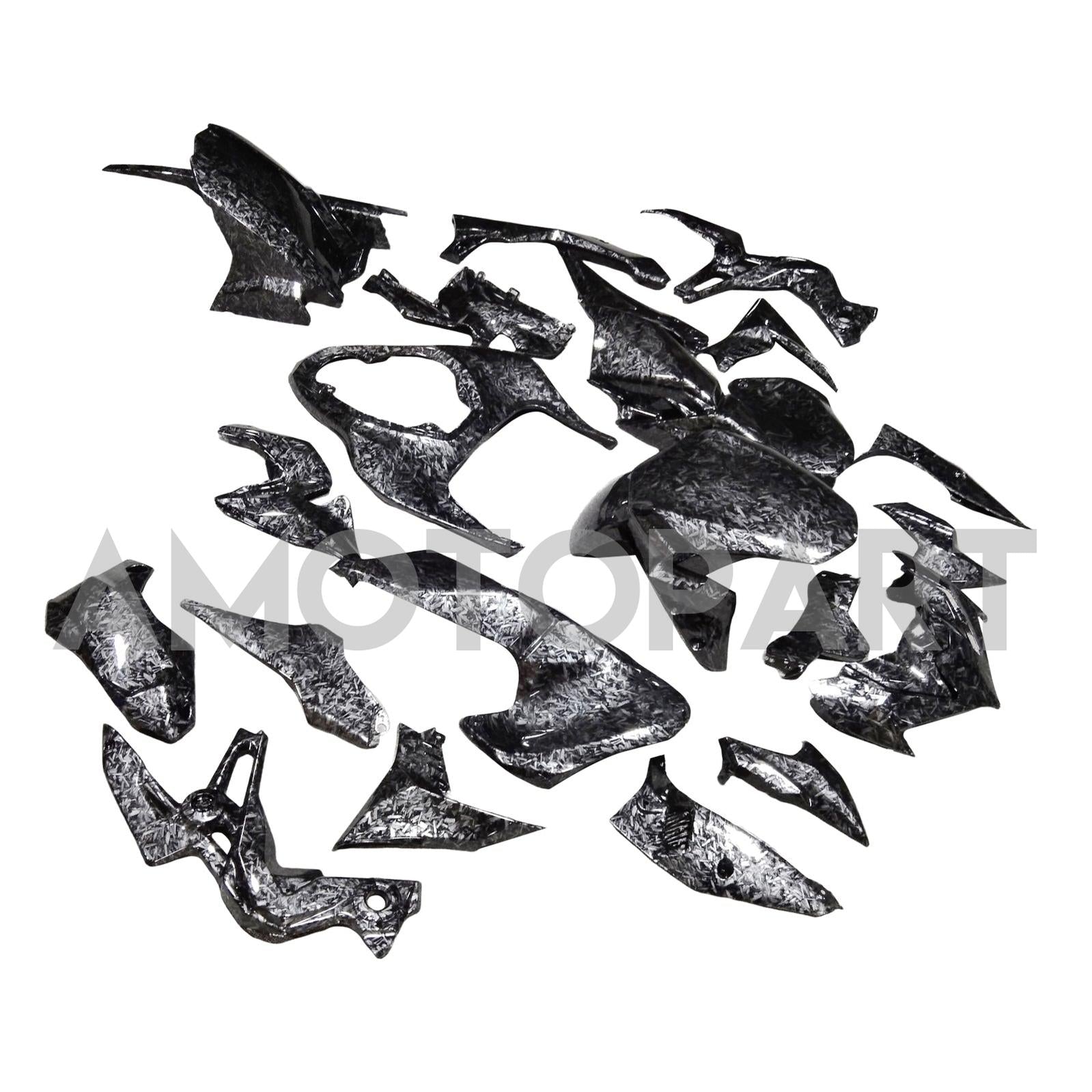 Amotopart 2020-2024 Z900 Kawasaki Marble Carbon Fiber Pattern Fairing Kit