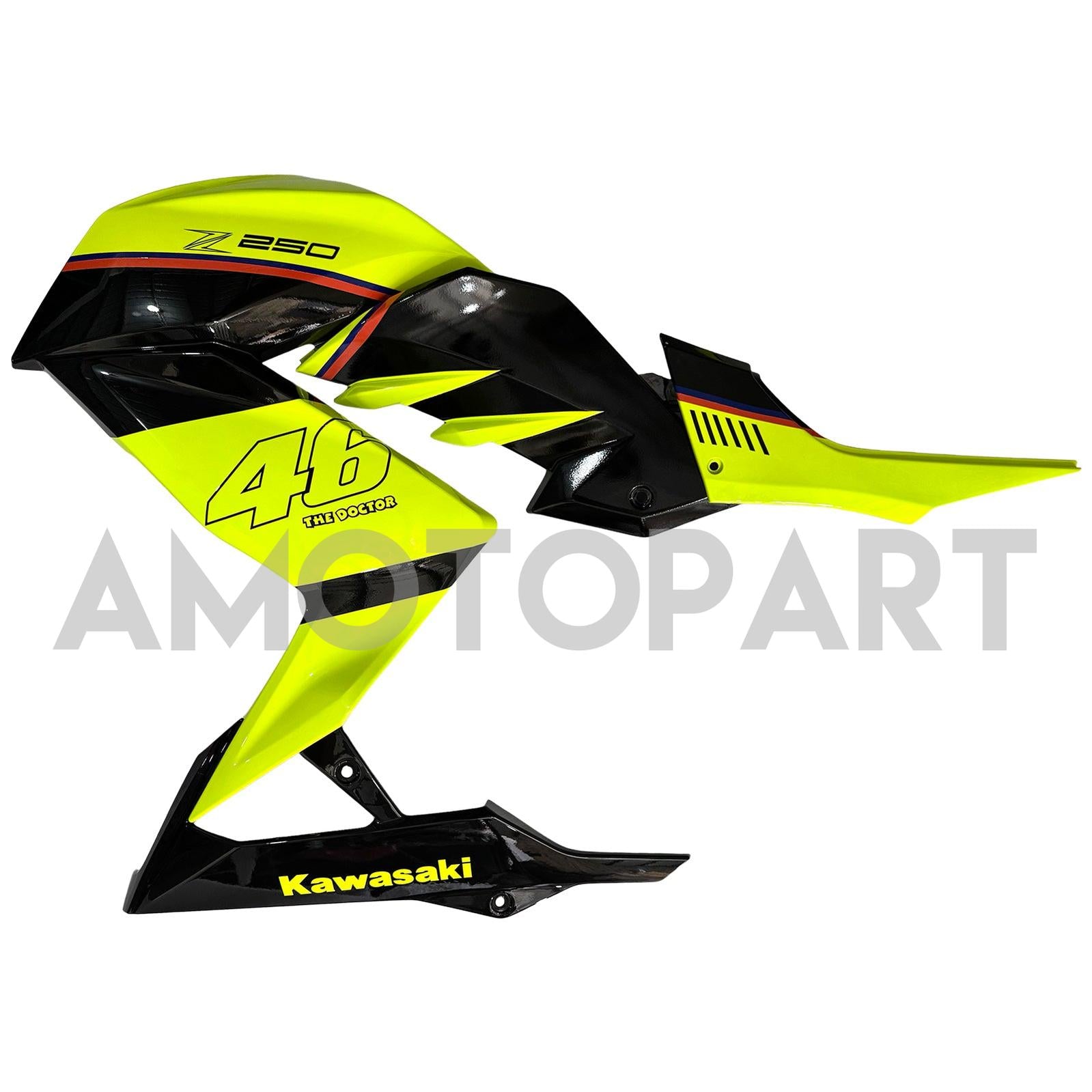Amotopart 2015-2016 Z250 Z300 Kawasaki Yellow&Black Fairing Kit