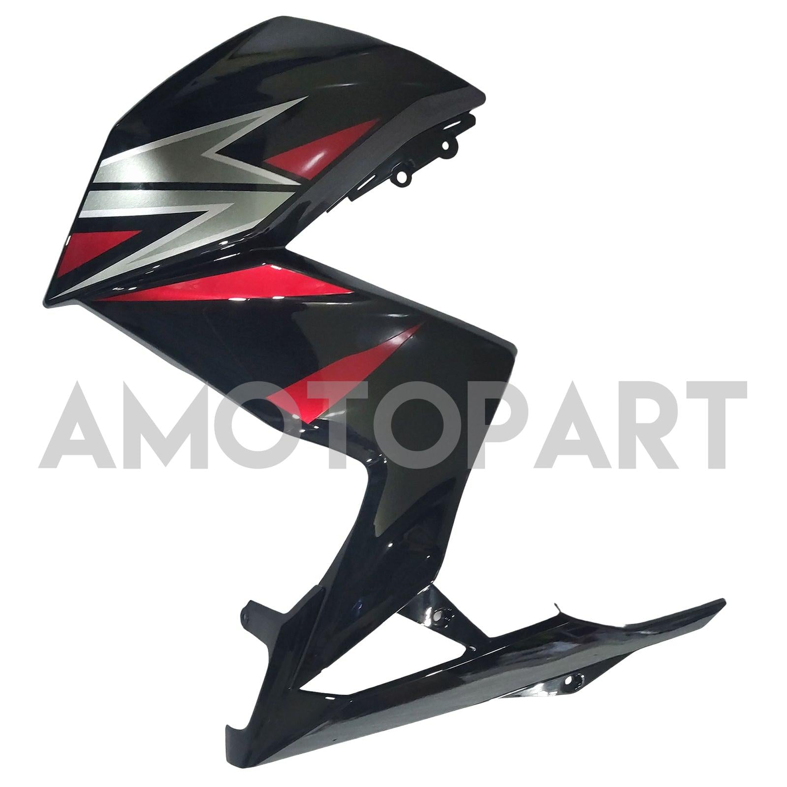 Amotopart 2015-2016 Z250 Z300 Kawasaki Black with Red Accent Fairing Kit