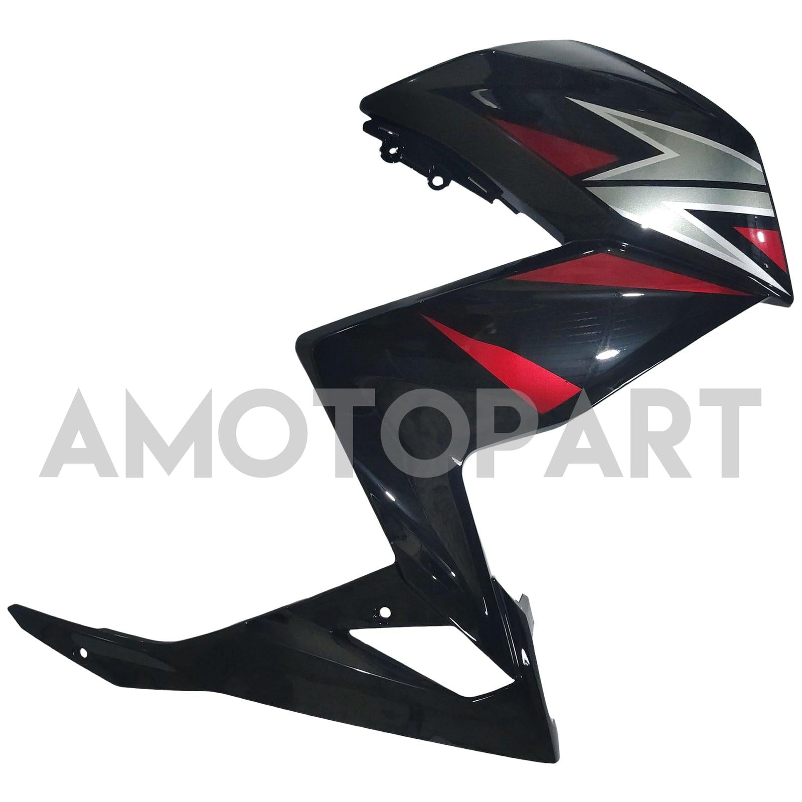 Amotopart 2015-2016 Z250 Z300 Kawasaki Black with Red Accent Fairing Kit