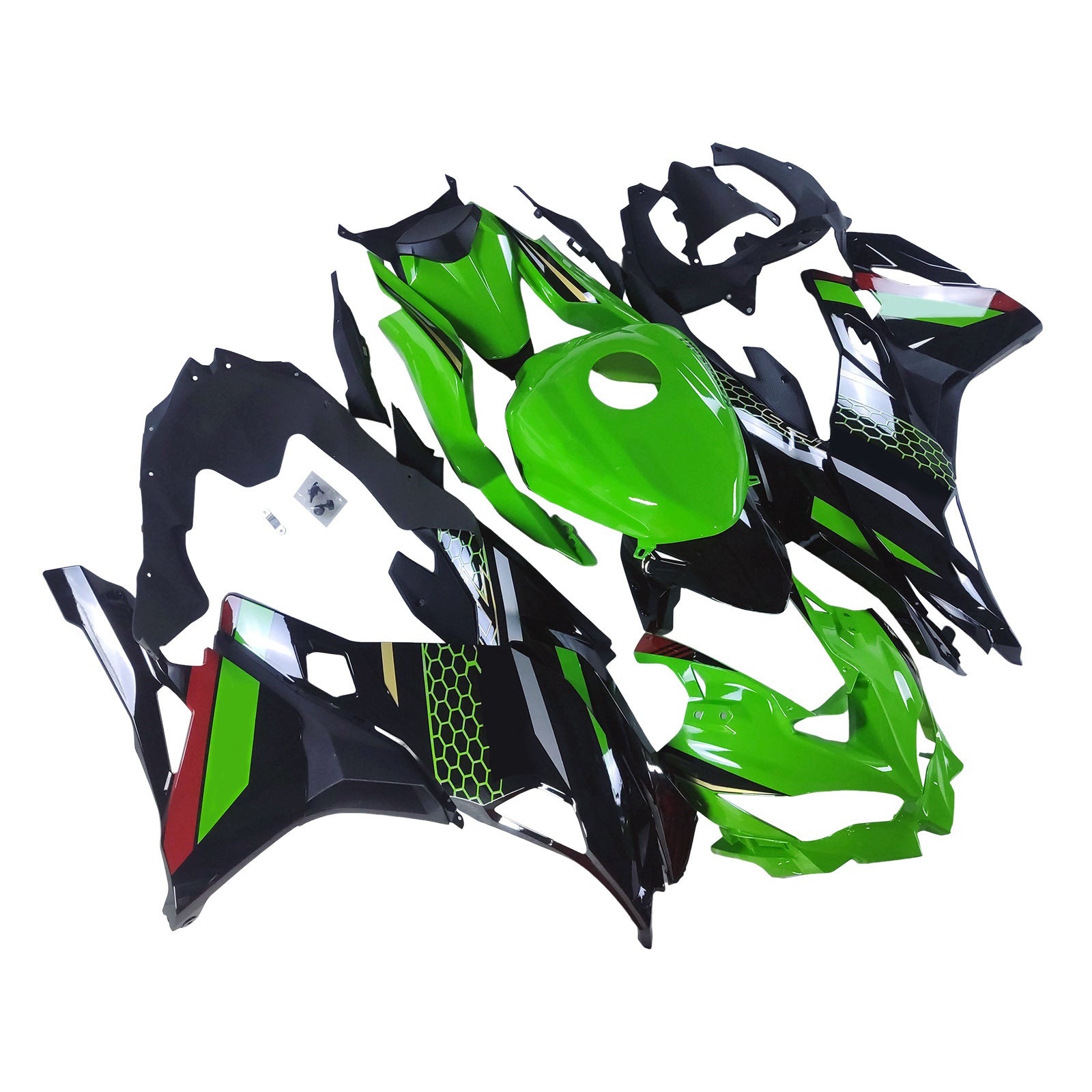 Amotopart 2019-2025 Kawasaki Ninja ZX25R ZX4R ZX4RR Green Black Fairin