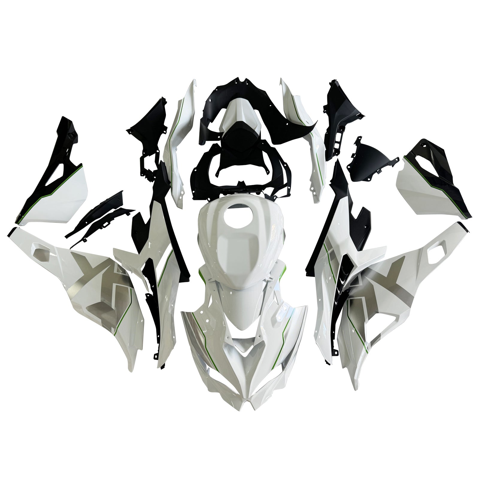 Amotopart 2019-2025 Kawasaki Ninja ZX25R ZX4R ZX4RR White Fairing Kit