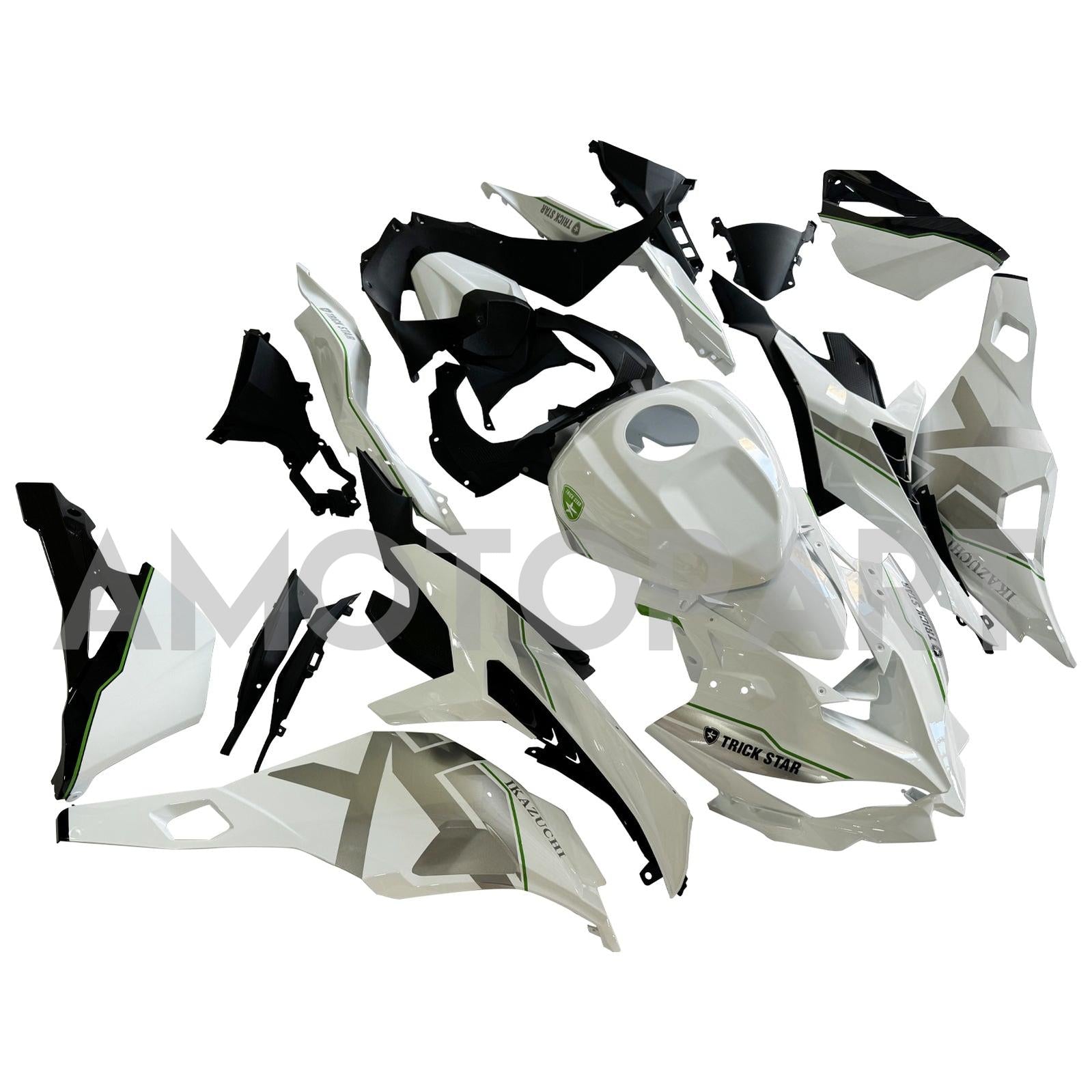 Amotopart 2019-2025 Kawasaki Ninja ZX25R ZX4R ZX4RR White Fearing Kit