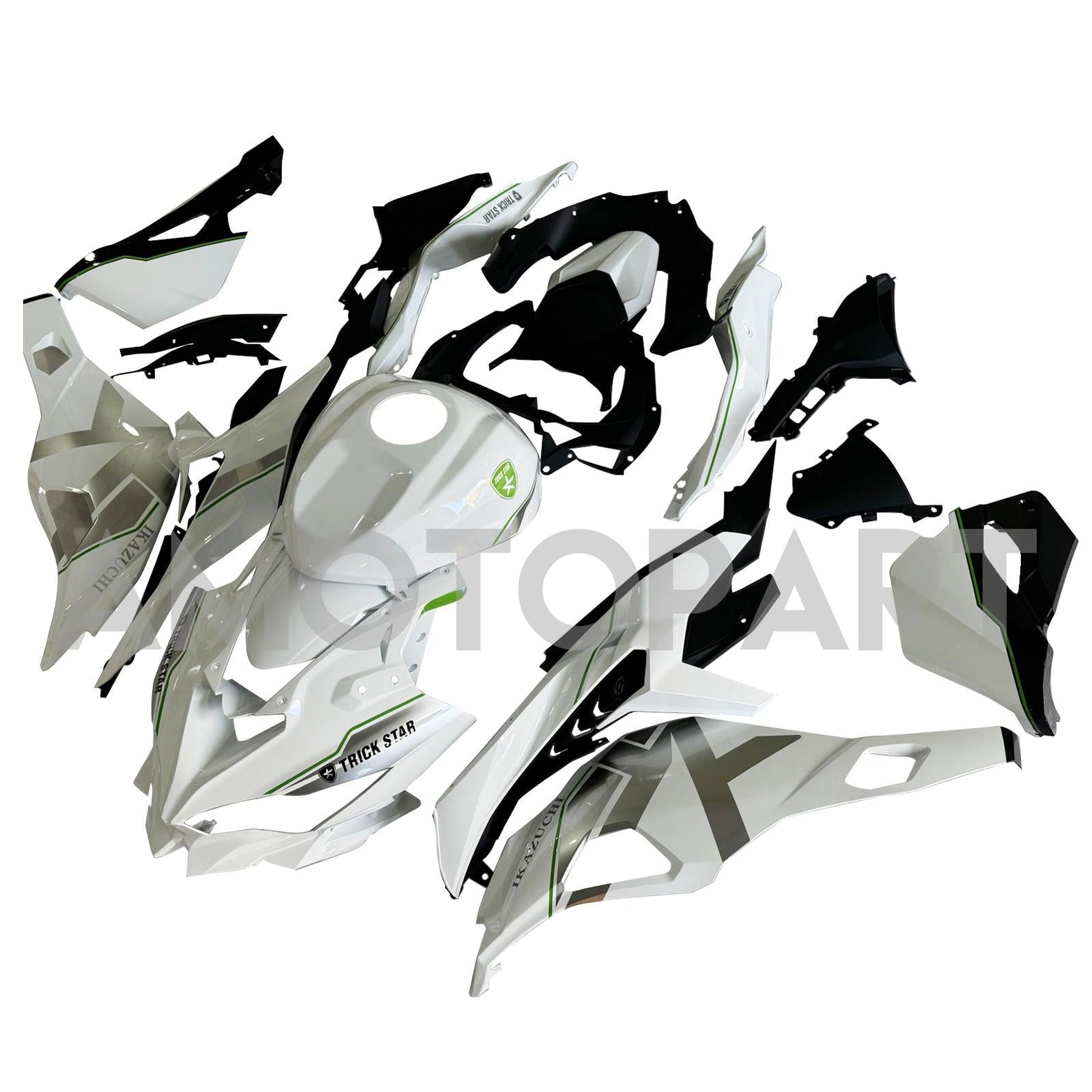 Amotopart 2019-2025 Kawasaki Ninja ZX25R ZX4R ZX4RR White Fearing Kit