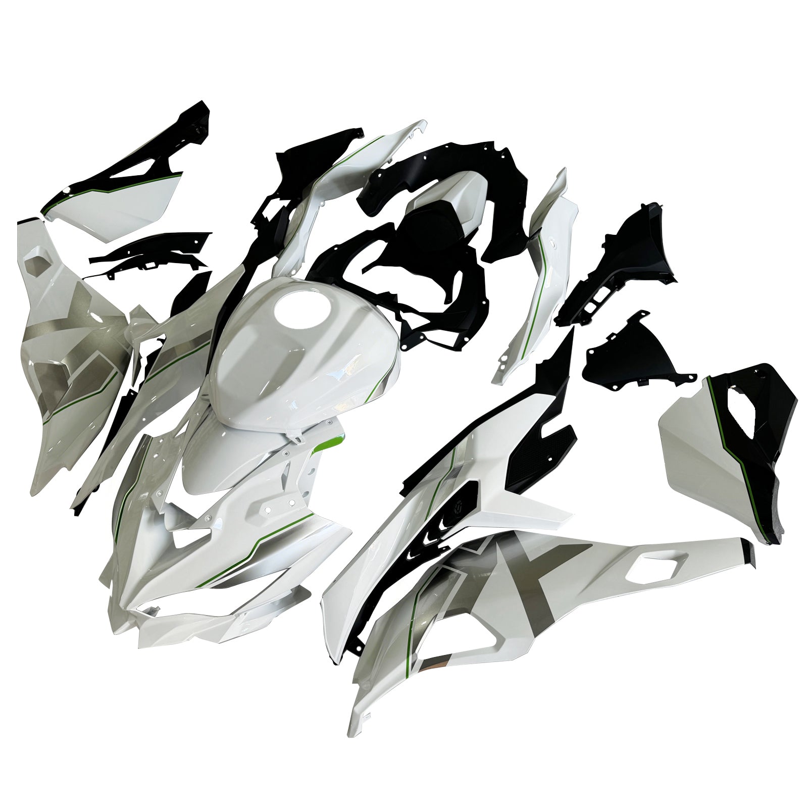 Amotopart 2019-2026 Kawasaki Ninja ZX25R ZX4R ZX4RR Kit de carenado blanco