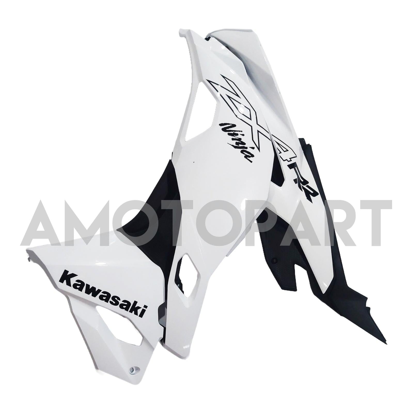 Amotopart 2019-2025 Kawasaki Ninja ZX25R ZX4R ZX4RR Pearl White & Logo Fairing Kit