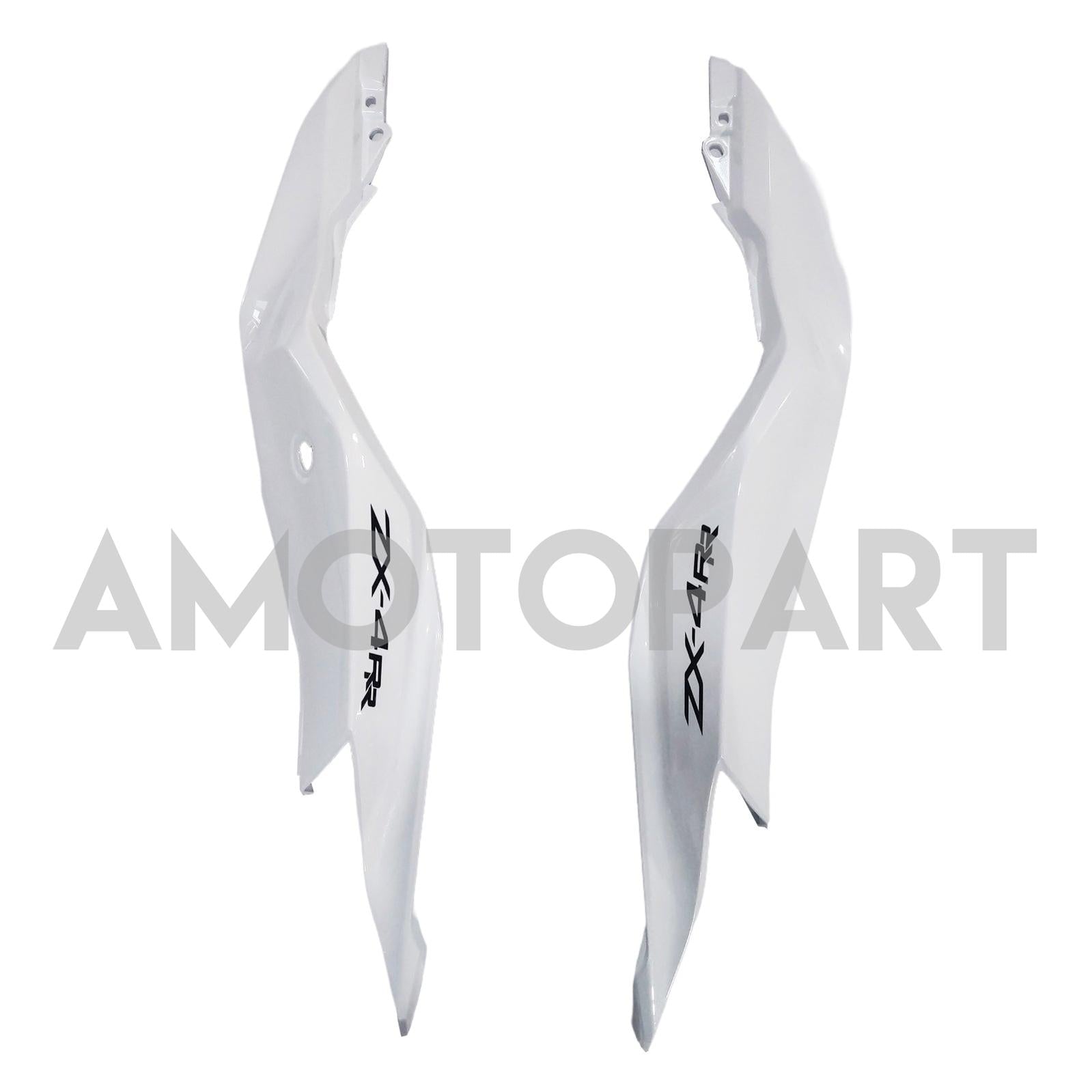 Amotopart 2019-2025 Kawasaki Ninja ZX25R ZX4R ZX4RR Pearl White & Logo Fairing Kit