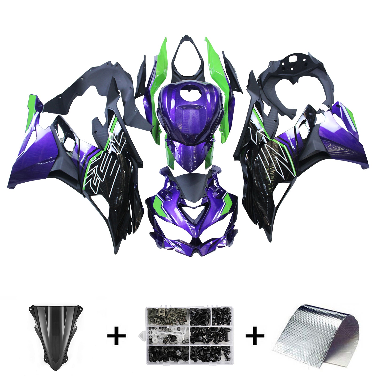 Amotopart 2019-2026 Kawasaki Ninja ZX25R ZX4R ZX4RR ブラック
