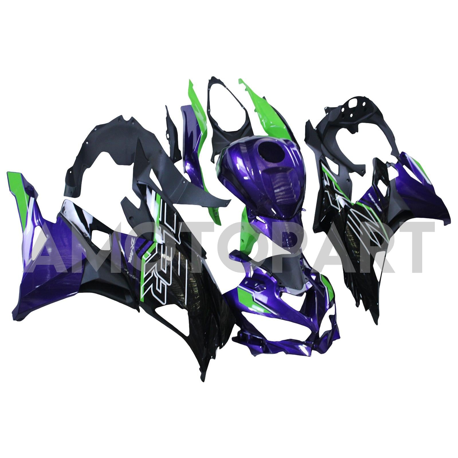 Amotopart 2019-2025 Kawasaki Ninja ZX25R ZX4R ZX4RR Black Blue Green Fairing Kit