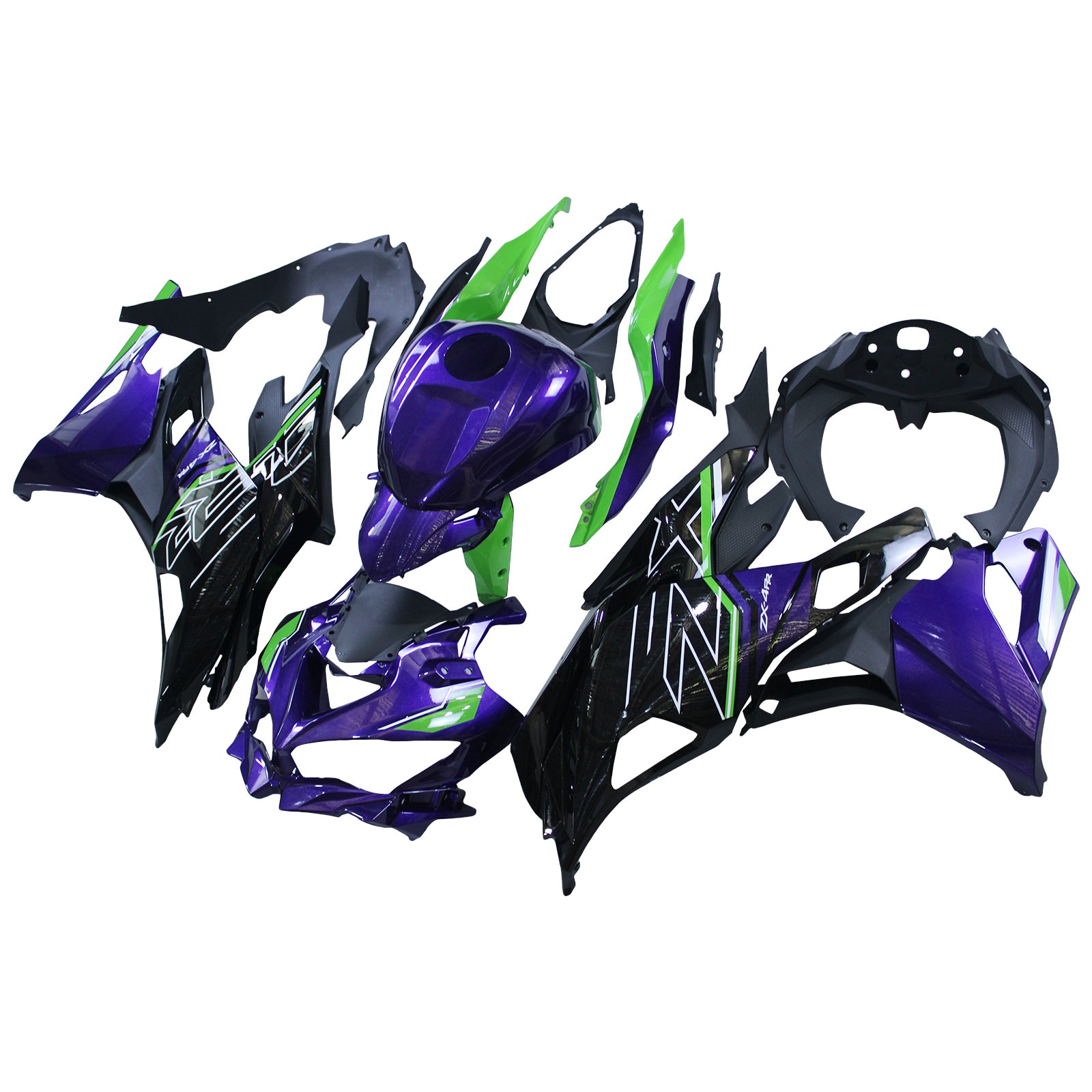 Amotopart 2019–2026 Kawasaki Ninja ZX25R ZX4R ZX4RR Schwarz Blau Grün Verkleidungsset